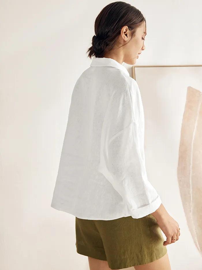 LINTICO Linen Oversized Fit Pocket Shirt ELOWEN — detail shot 6