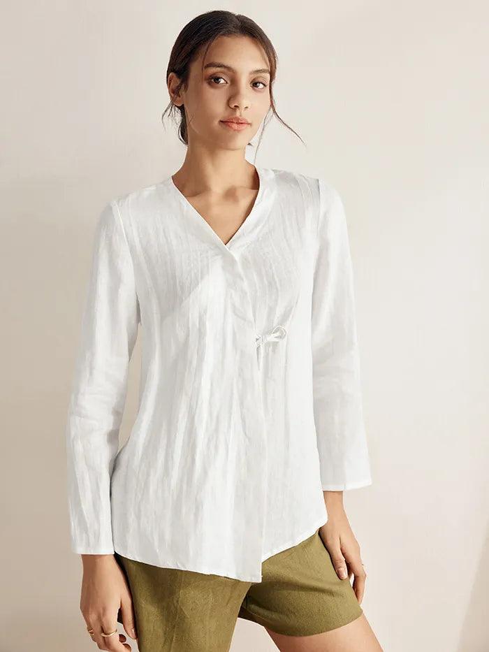 LINTICO LINTICO 100% Linen Tie Cardigan Top DAKOTA — main product shot