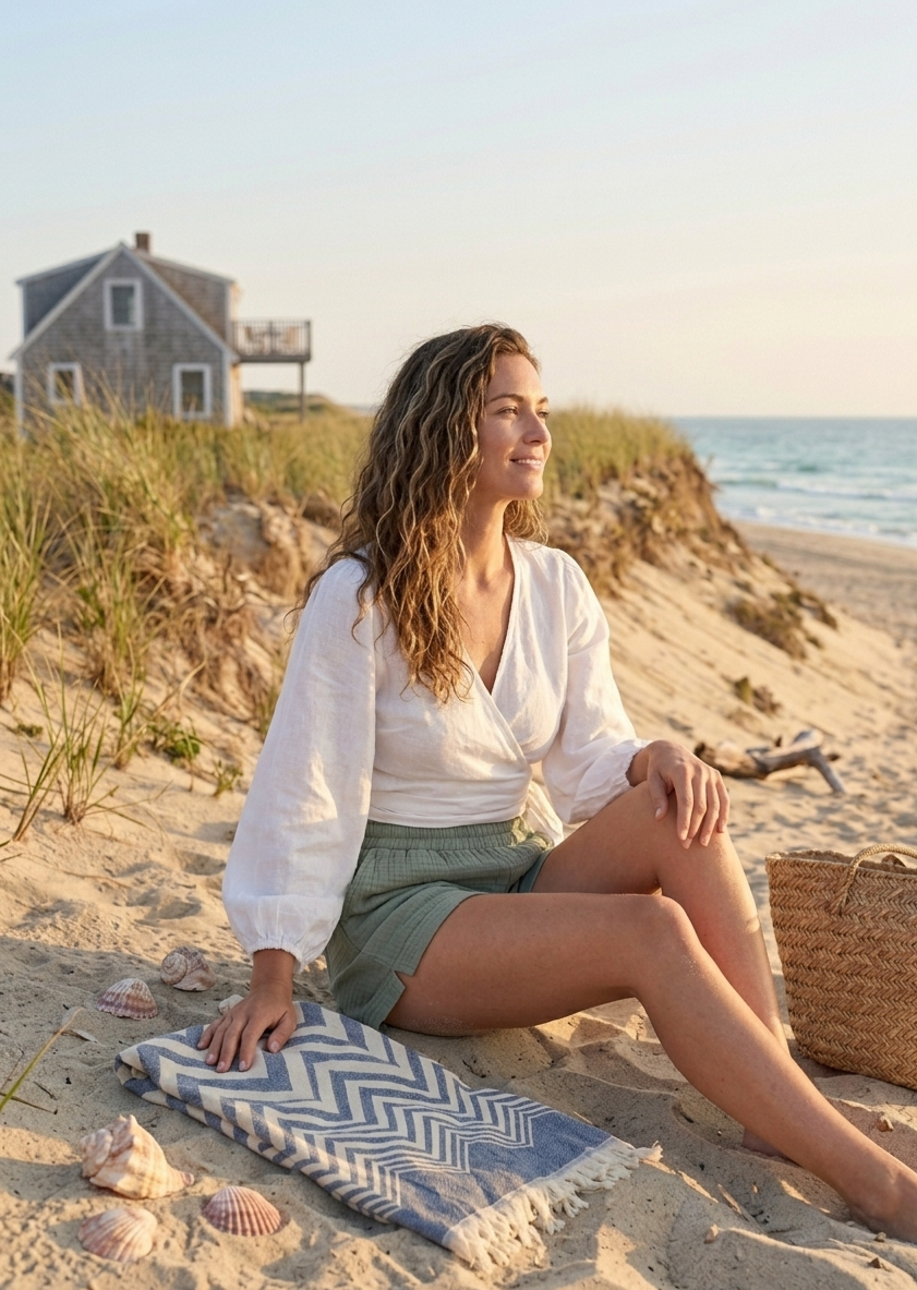 Silverlyne 100% Cotton | Super-Soft Turkish Bath and Beach Towel — lifestyle context
