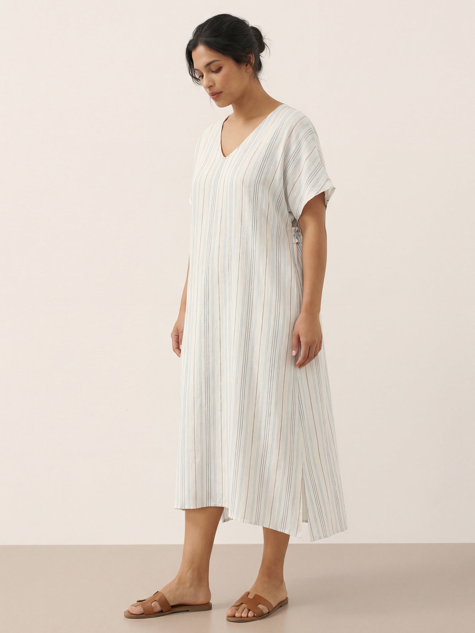LINTICO LINTICO 100% Linen Back-Tied Waist Maxi Dress HANA — detail shot 7