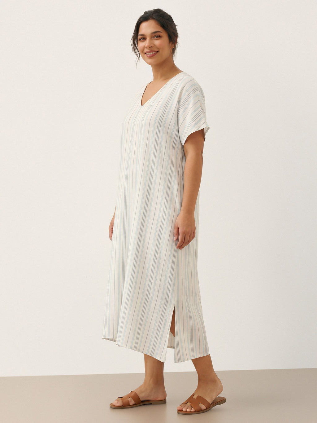 LINTICO LINTICO 100% Linen Back-Tied Waist Maxi Dress HANA — detail shot 8