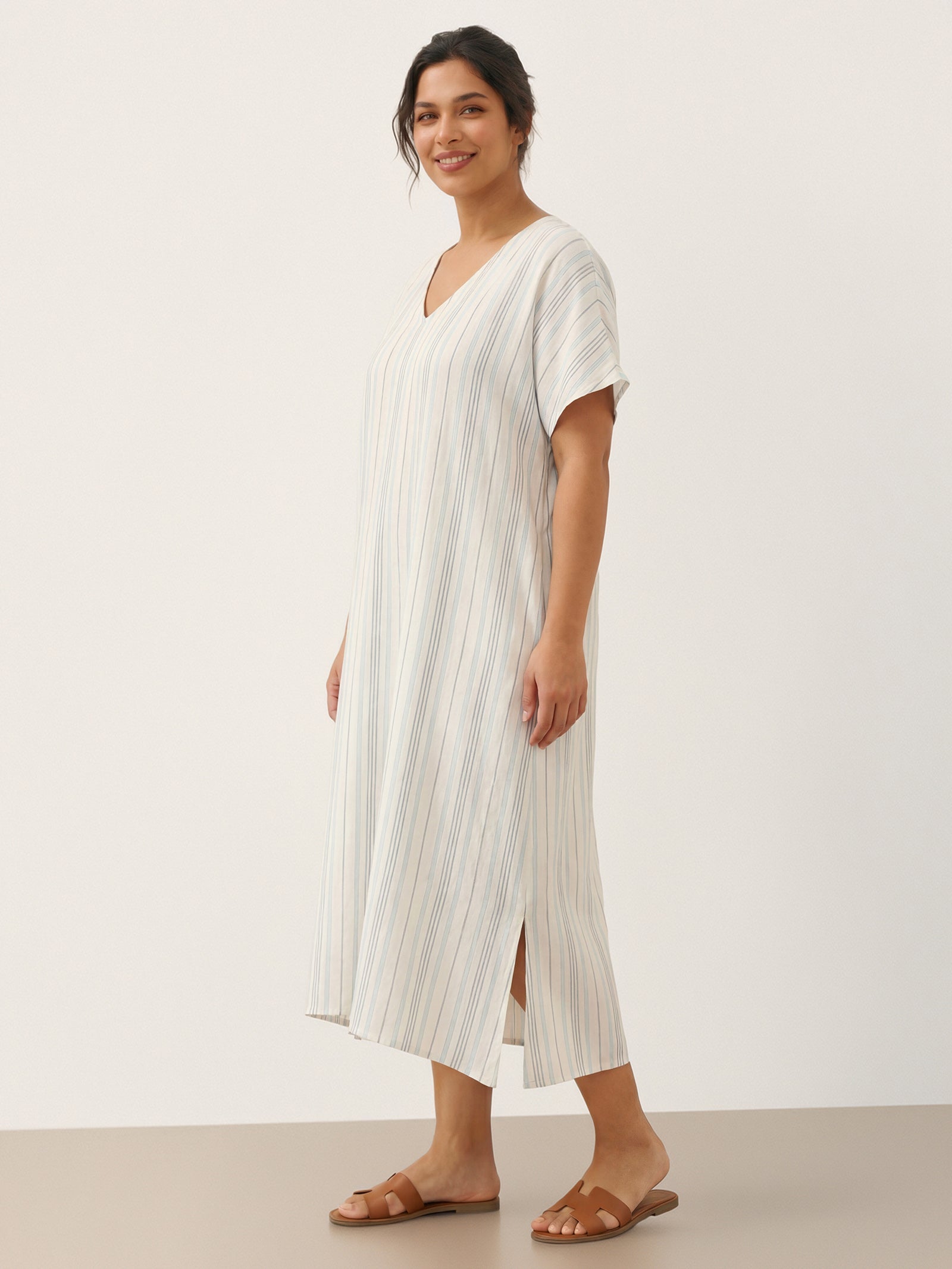 LINTICO LINTICO 100% Linen Back-Tied Waist Maxi Dress HANA — detail shot 8