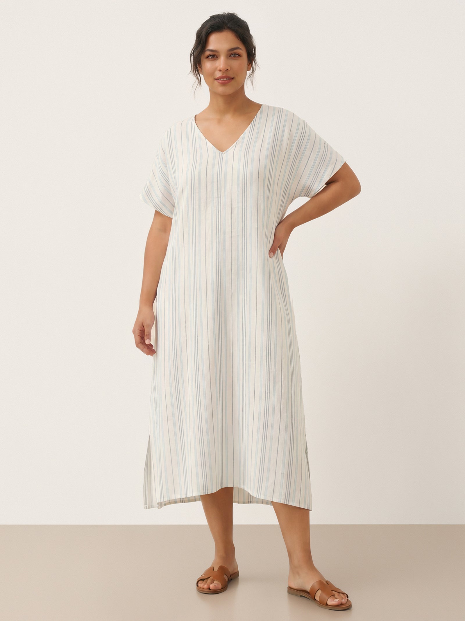 LINTICO LINTICO 100% Linen Back-Tied Waist Maxi Dress HANA — detail shot 6