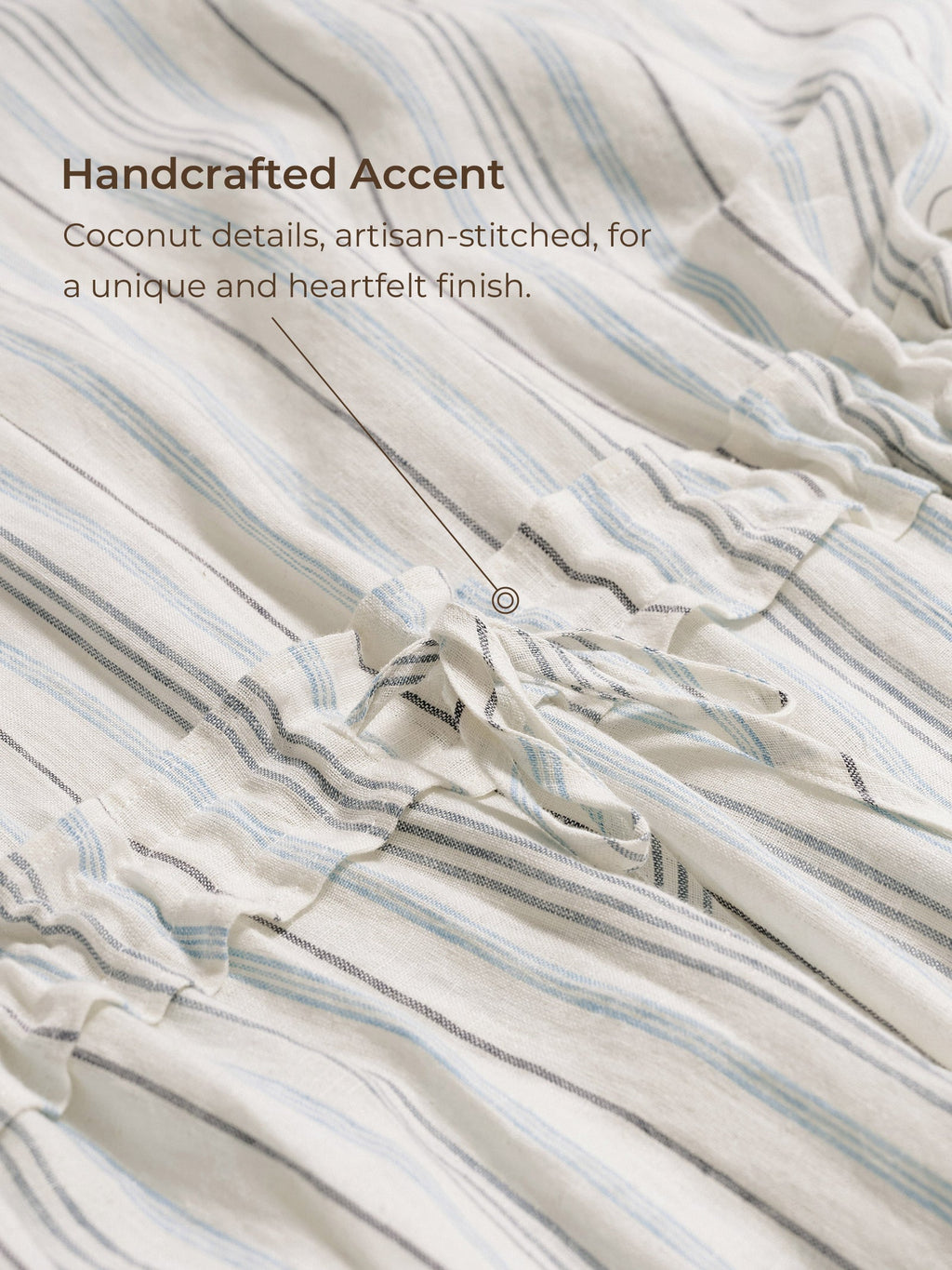 LINTICO LINTICO 100% Linen Back-Tied Waist Maxi Dress HANA — LINTICO branding close-up