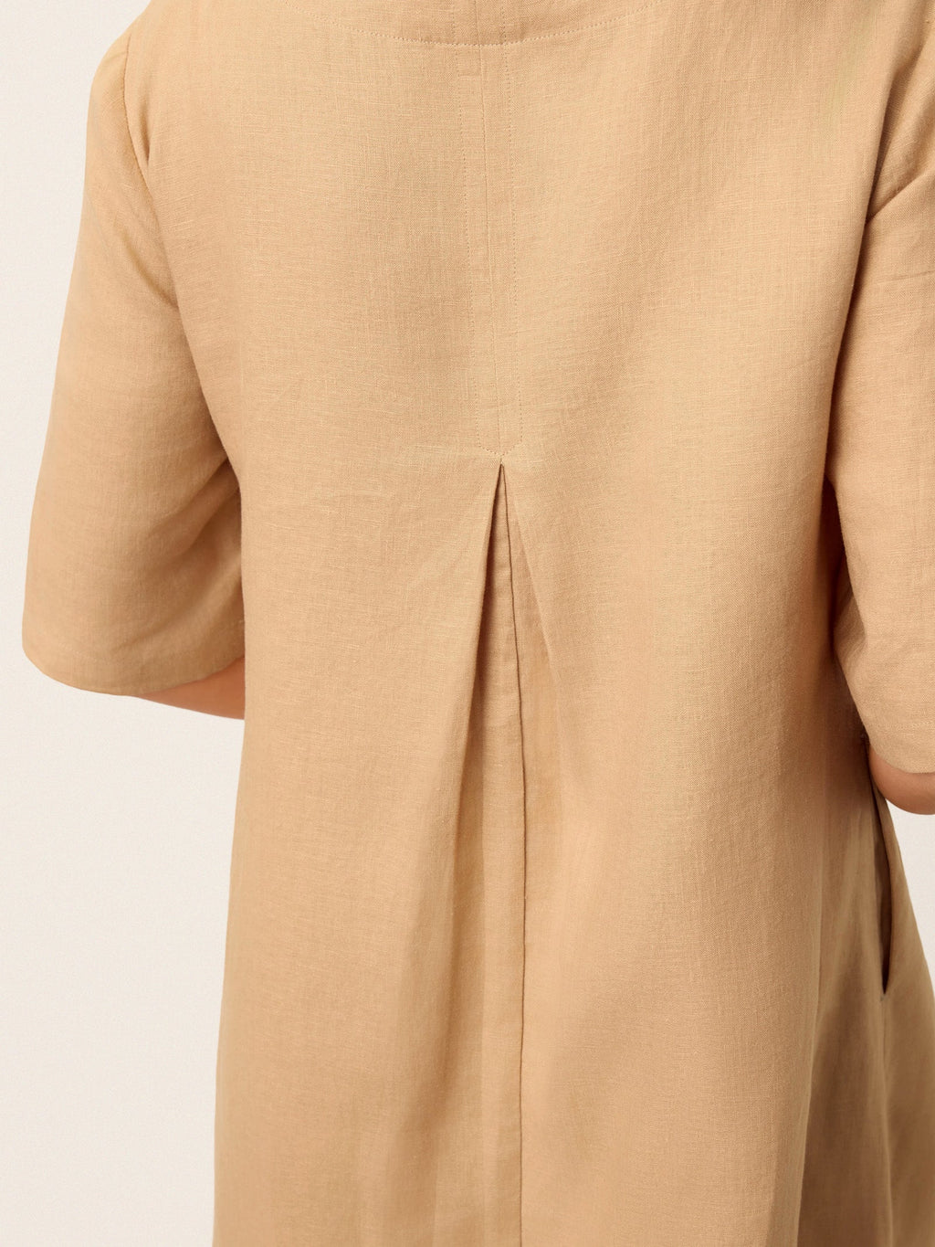 LINTICO 100% Linen Side-Gathered Bow Maxi Dress ESMERALDA — detail shot 8