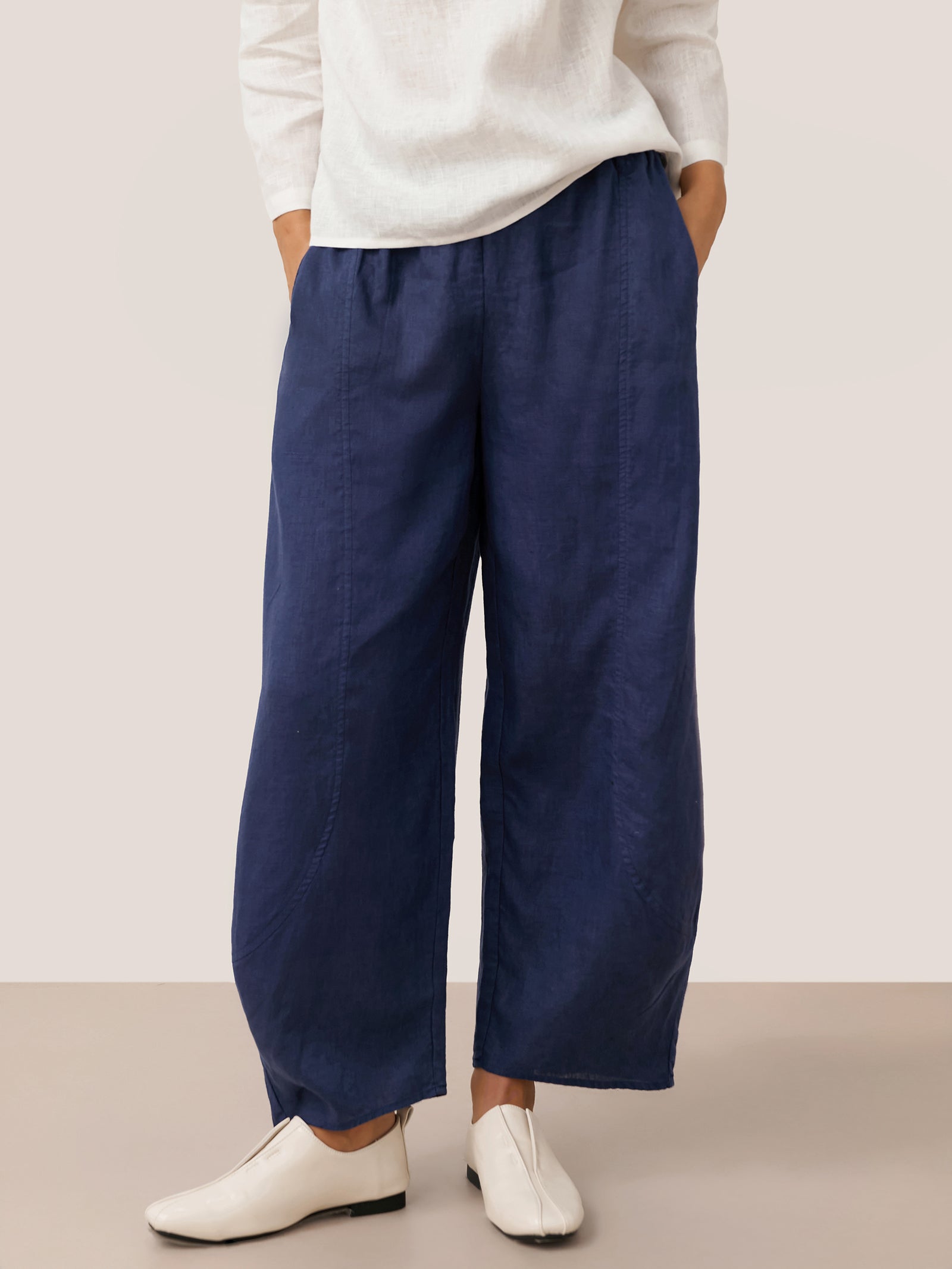 LINTICO 100% Linen Classic Ankle Pants ZOE — lifestyle worn / used context