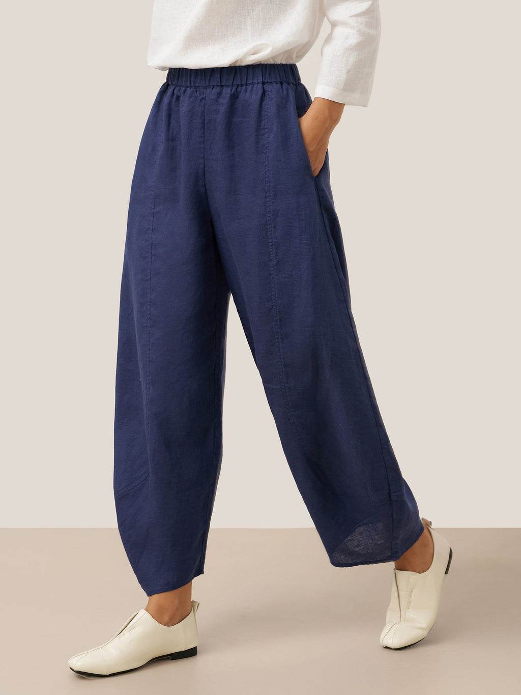 LINTICO 100% Linen Classic Ankle Pants ZOE — detail shot 8