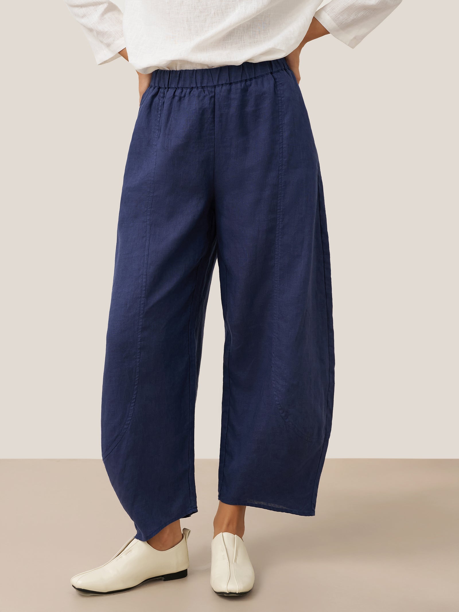LINTICO 100% Linen Classic Ankle Pants ZOE — detail shot 7