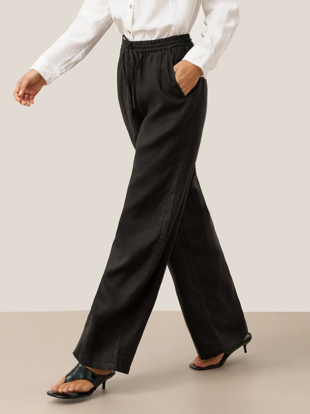 LINTICO 100% Linen Classic Pants LYON — lifestyle context
