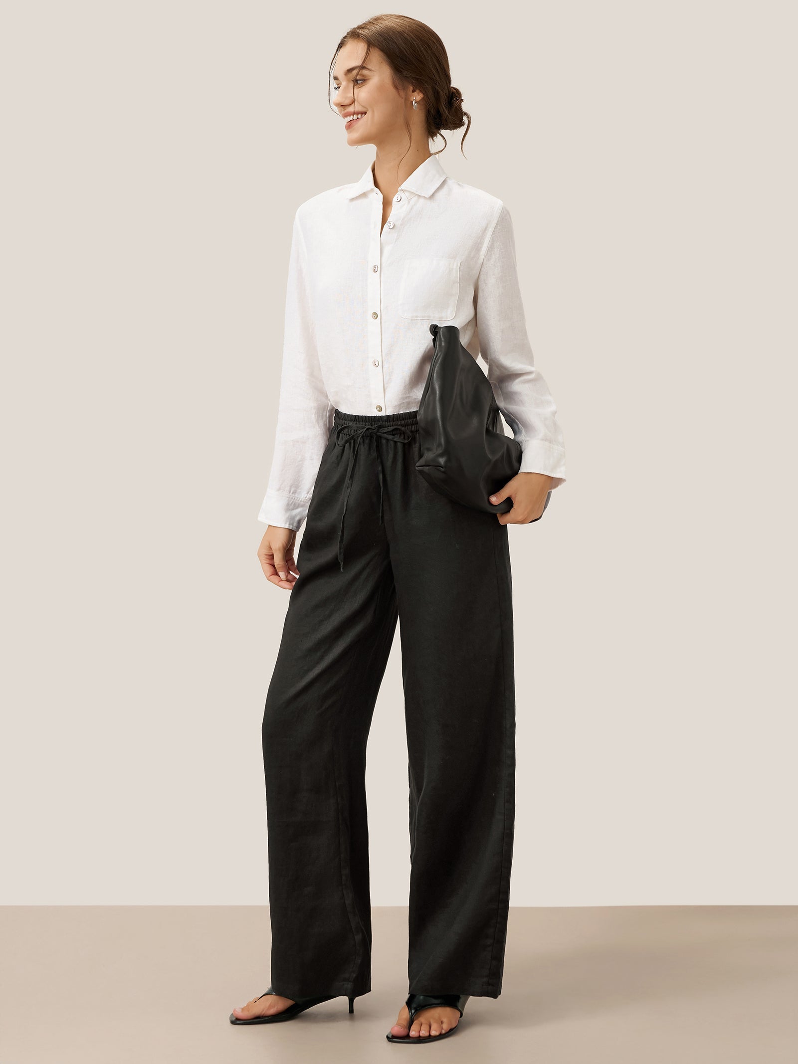 LINTICO 100% Linen Classic Pants LYON — alternative angle