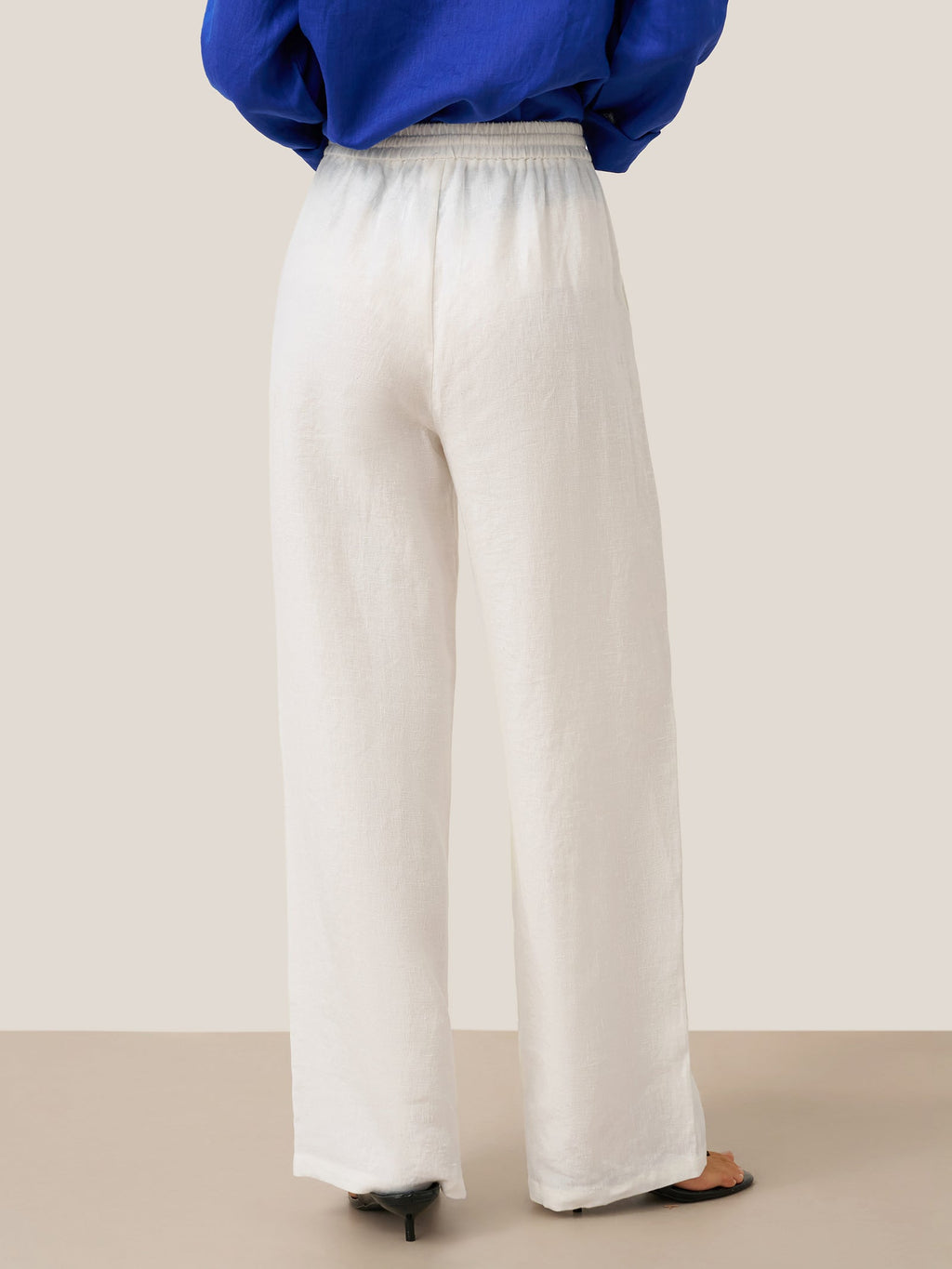 LINTICO 100% Linen Classic Pants LYON — detail close-up