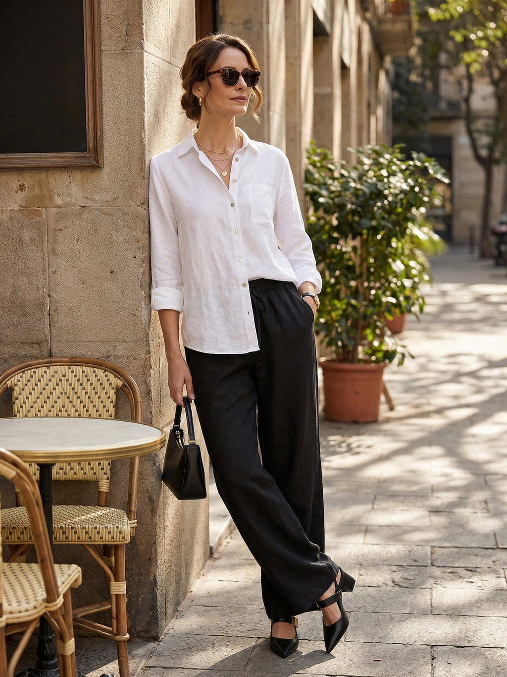 LINTICO 100% Linen Classic Pants LYON — side view