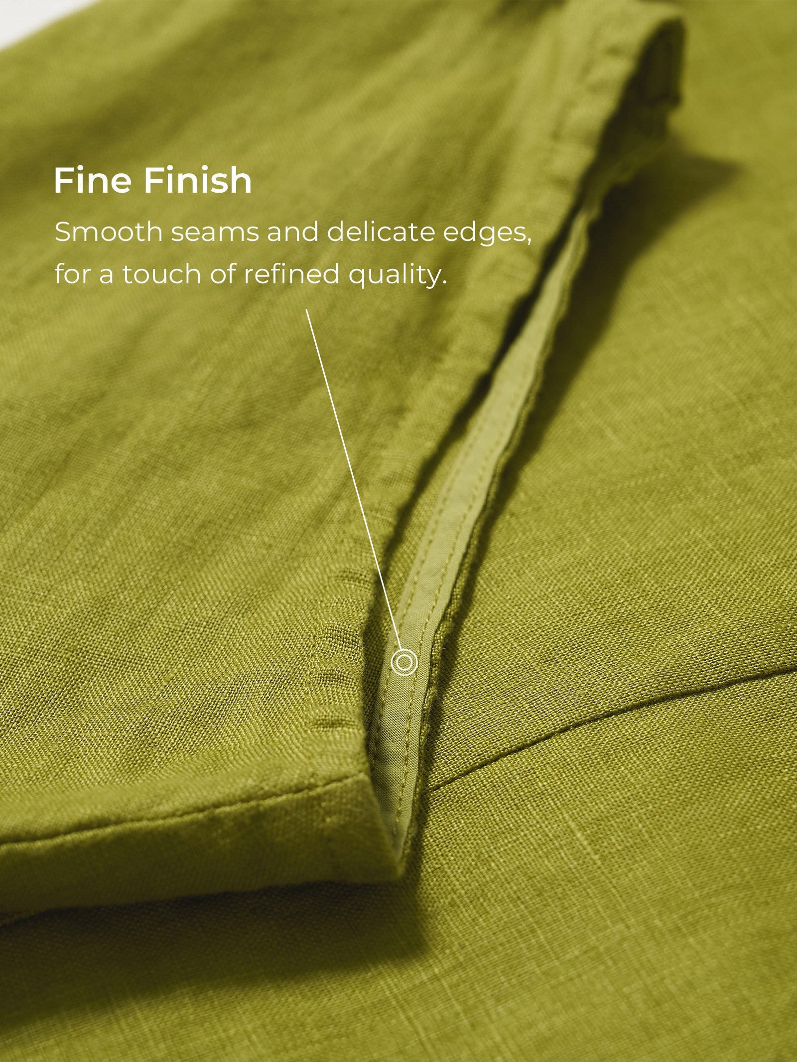 LINTICO LINTICO 100% Linen Collared Cap Sleeve Top IVY — detail shot 7