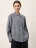 LINTICO 100% Linen Relaxed Drop Shoulder Pocket Shirt ASTER — main product shot