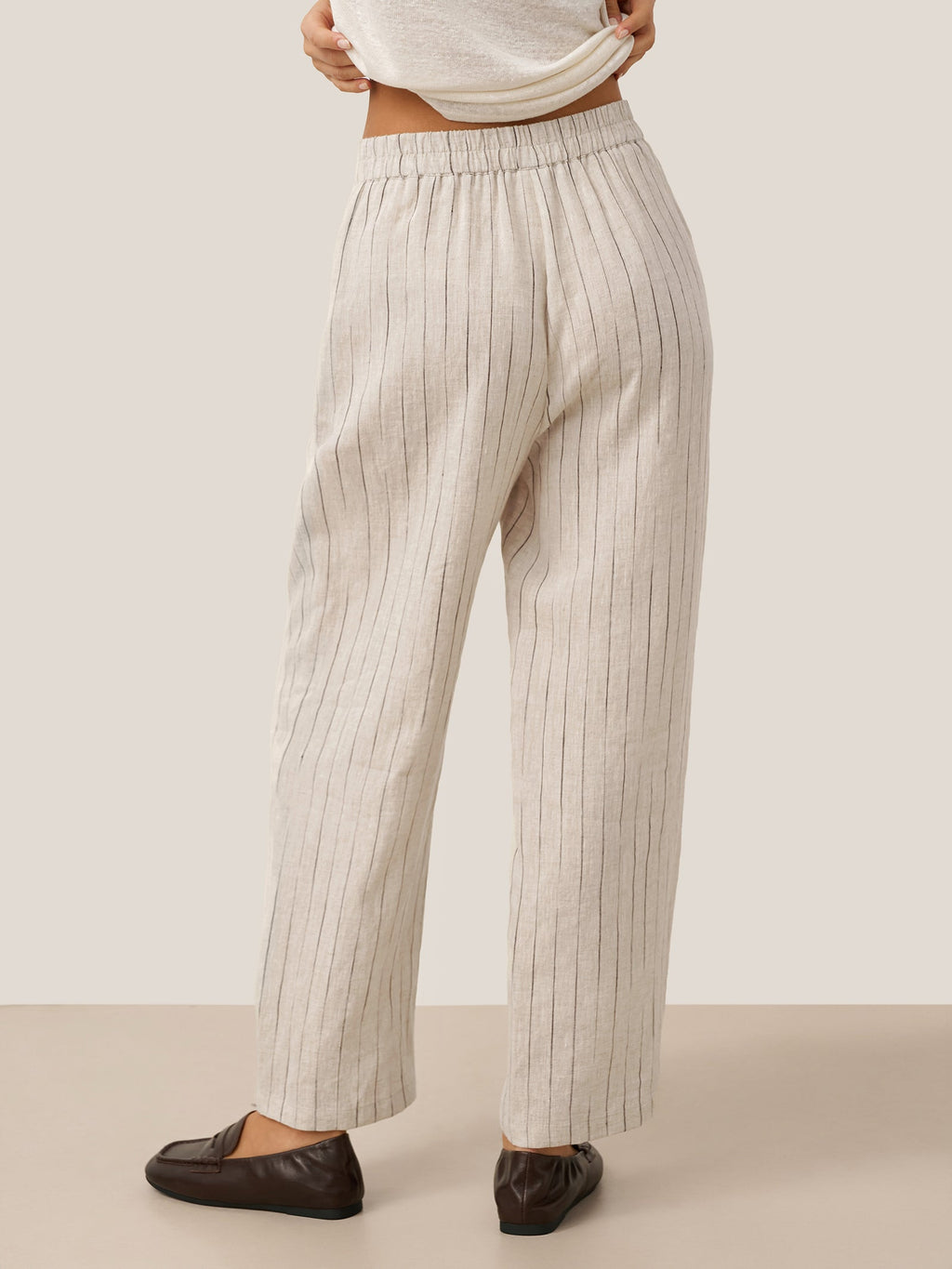 LINTICO 100% Linen Sketch Stripe Suit Set ELOISE — feature highlight