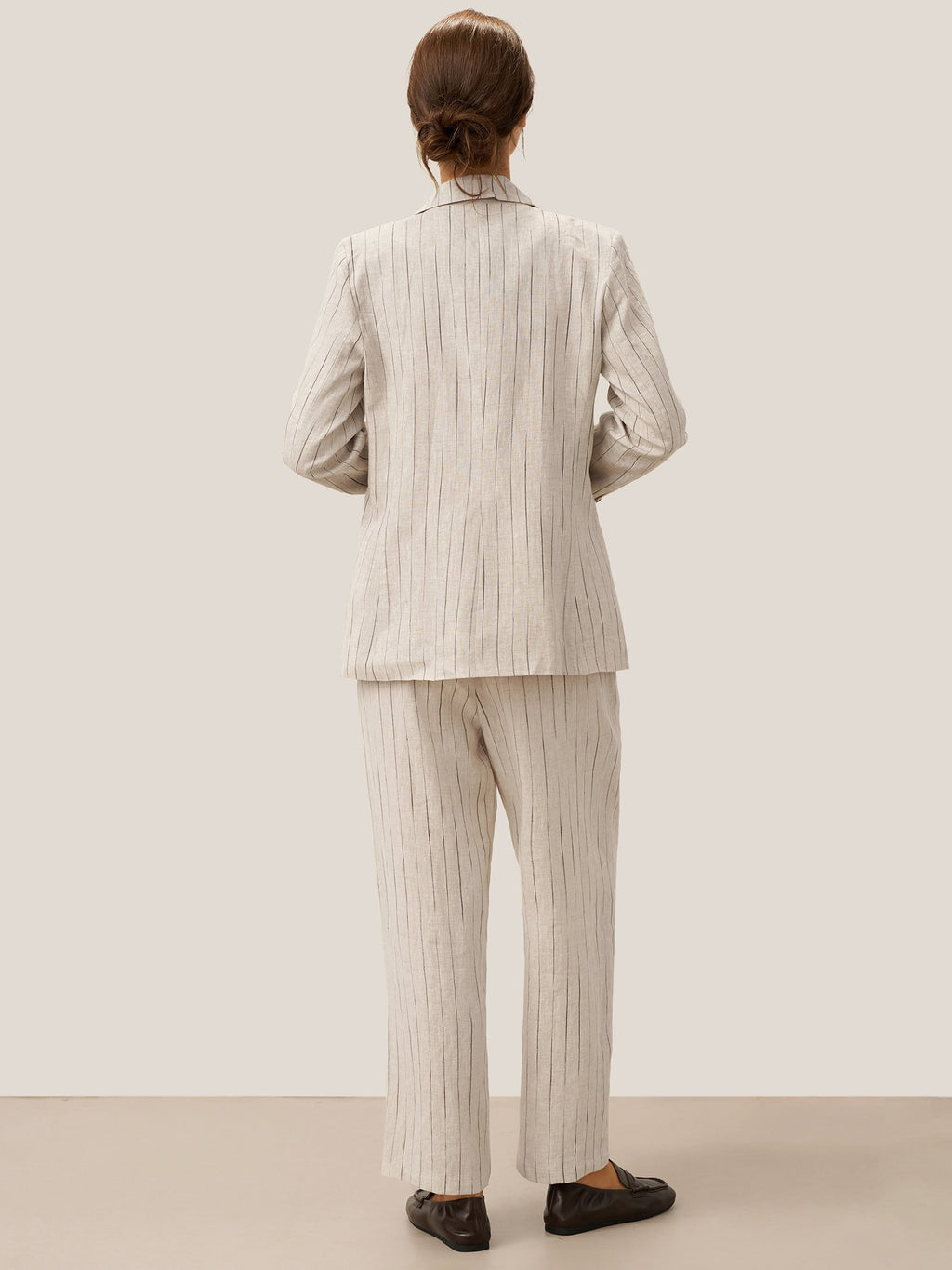 LINTICO 100% Linen Sketch Stripe Suit Set ELOISE — side view