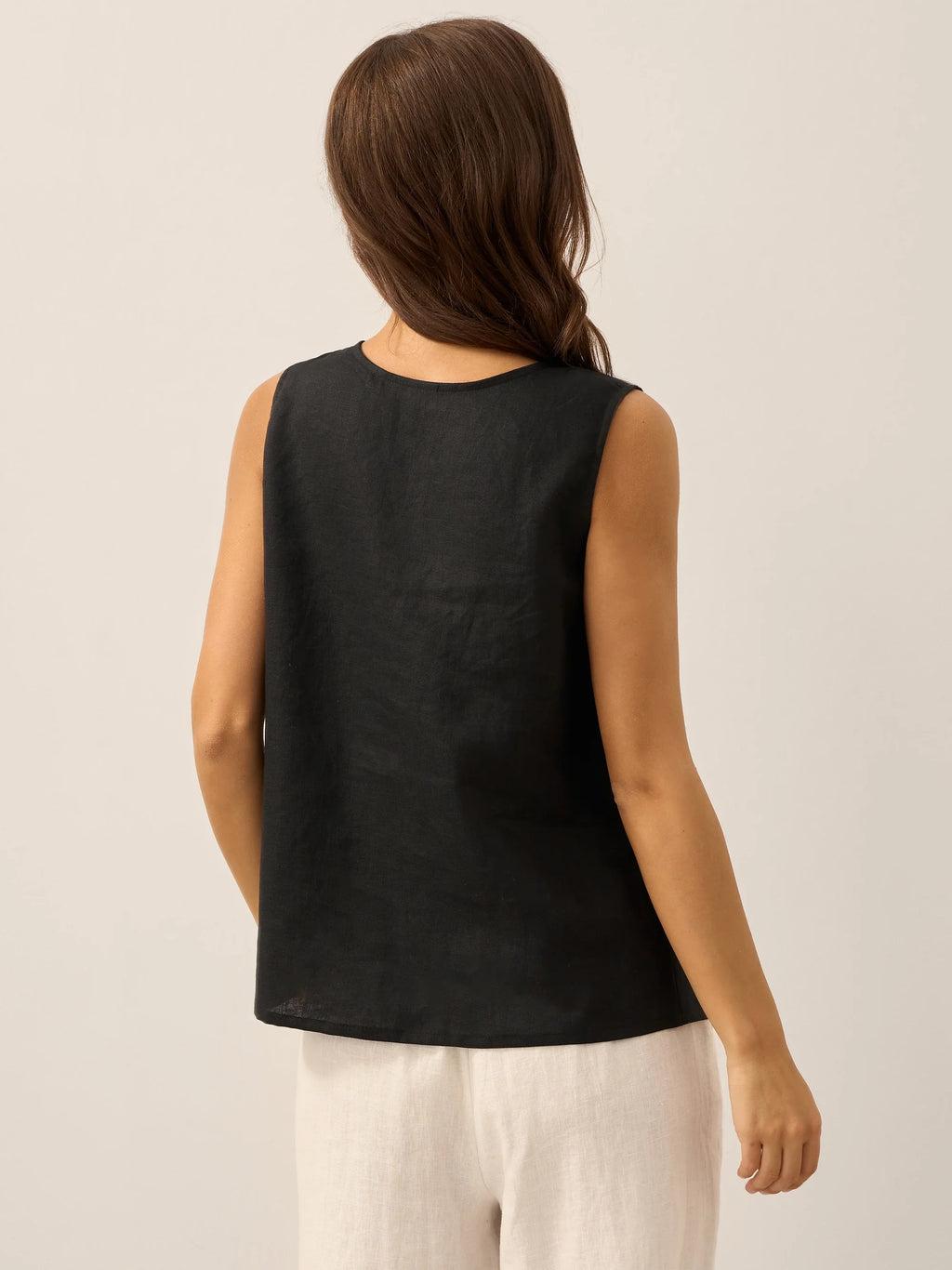 LINTICO 100% Linen Buttons Down Tank Top ERIN — main product shot