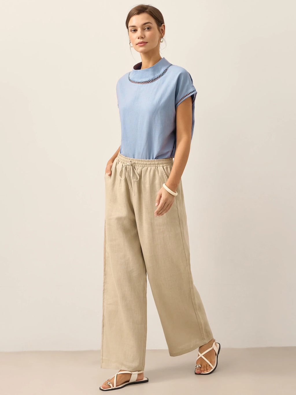 LINTICO 100% Linen Classic Pants LYON — detail shot 6