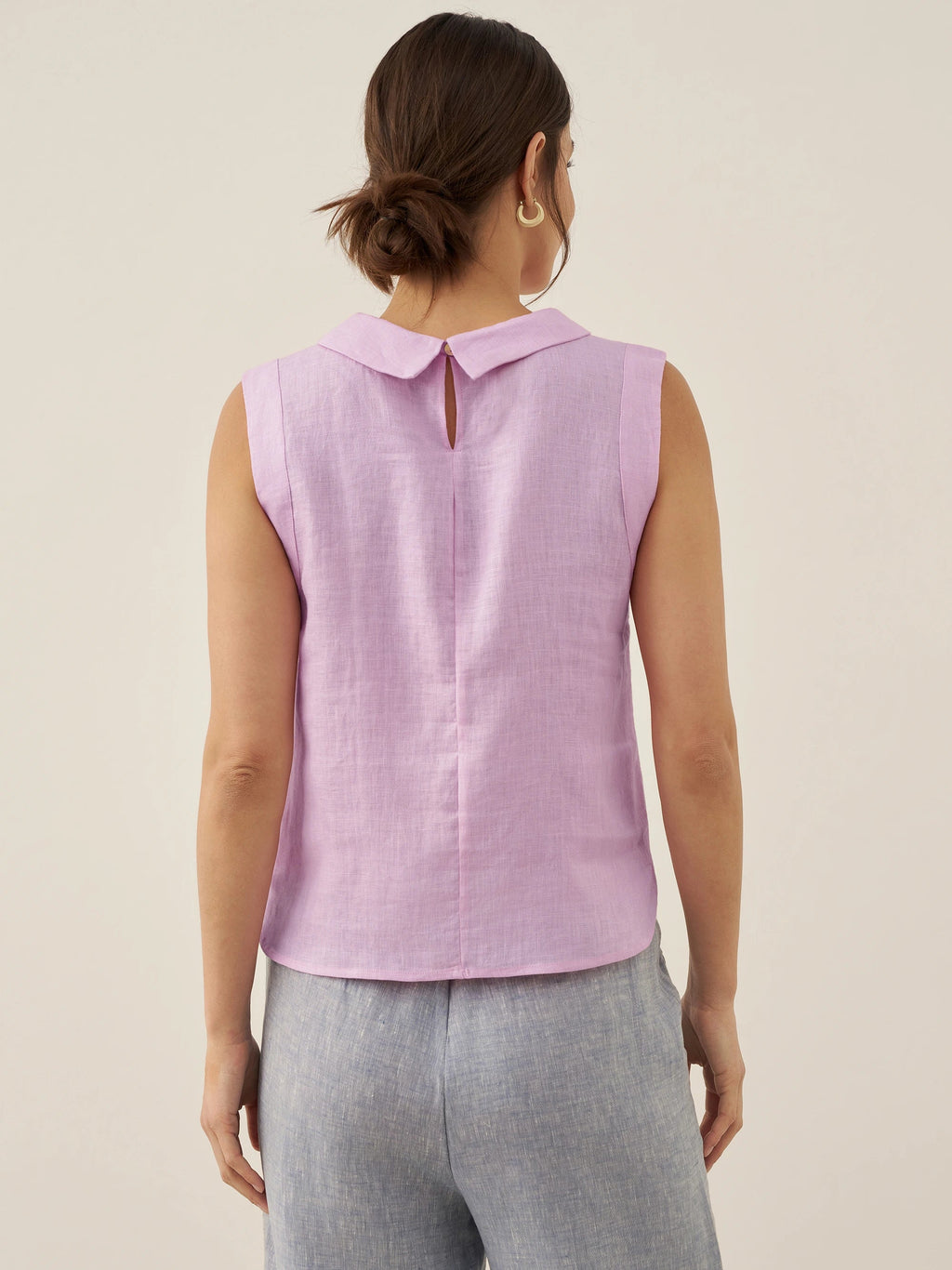 LINTICO 100% Linen Draped Collar Tank Top JACQUELINE — packaging