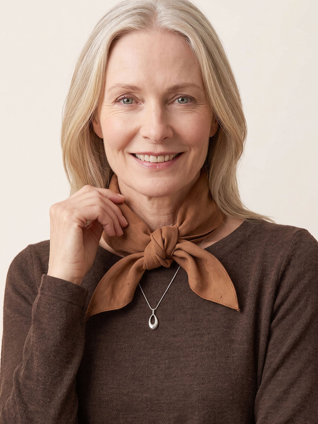 100% Linen Hand-Stitched Square Scarf