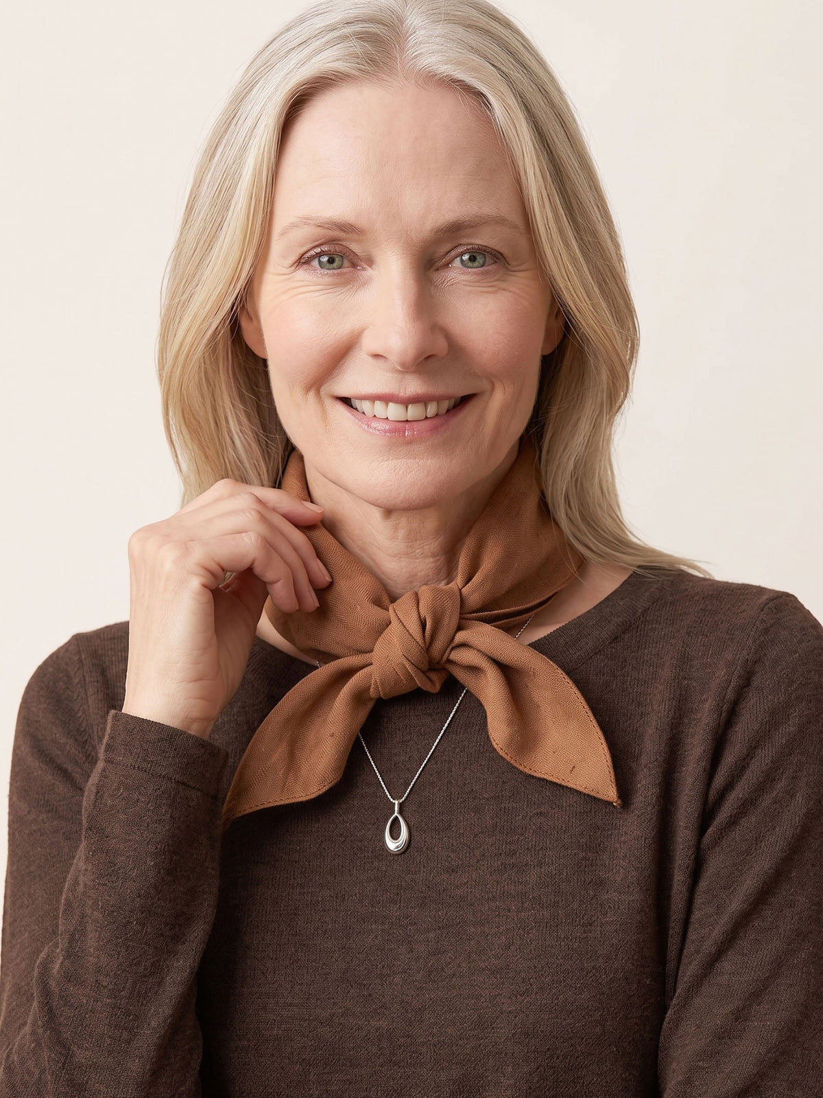 100% Linen Hand-Stitched Square Scarf