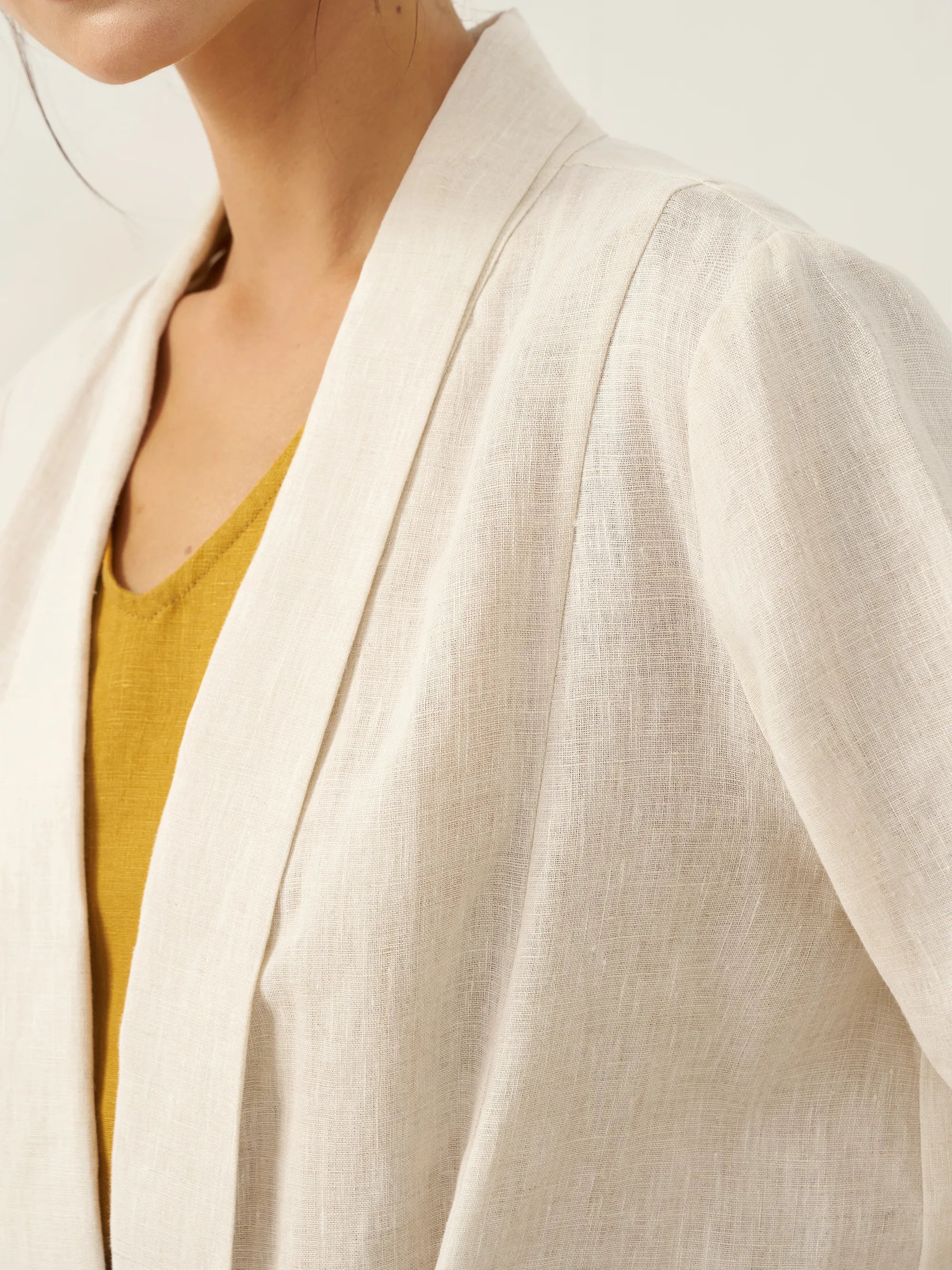 LINTICO 100% Linen Kimono Belted Blazer BRIA — comparison shot