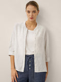 LINTICO 100% Linen Striped Three-Quarter Sleeve Shirt SKYLAR — main product shot