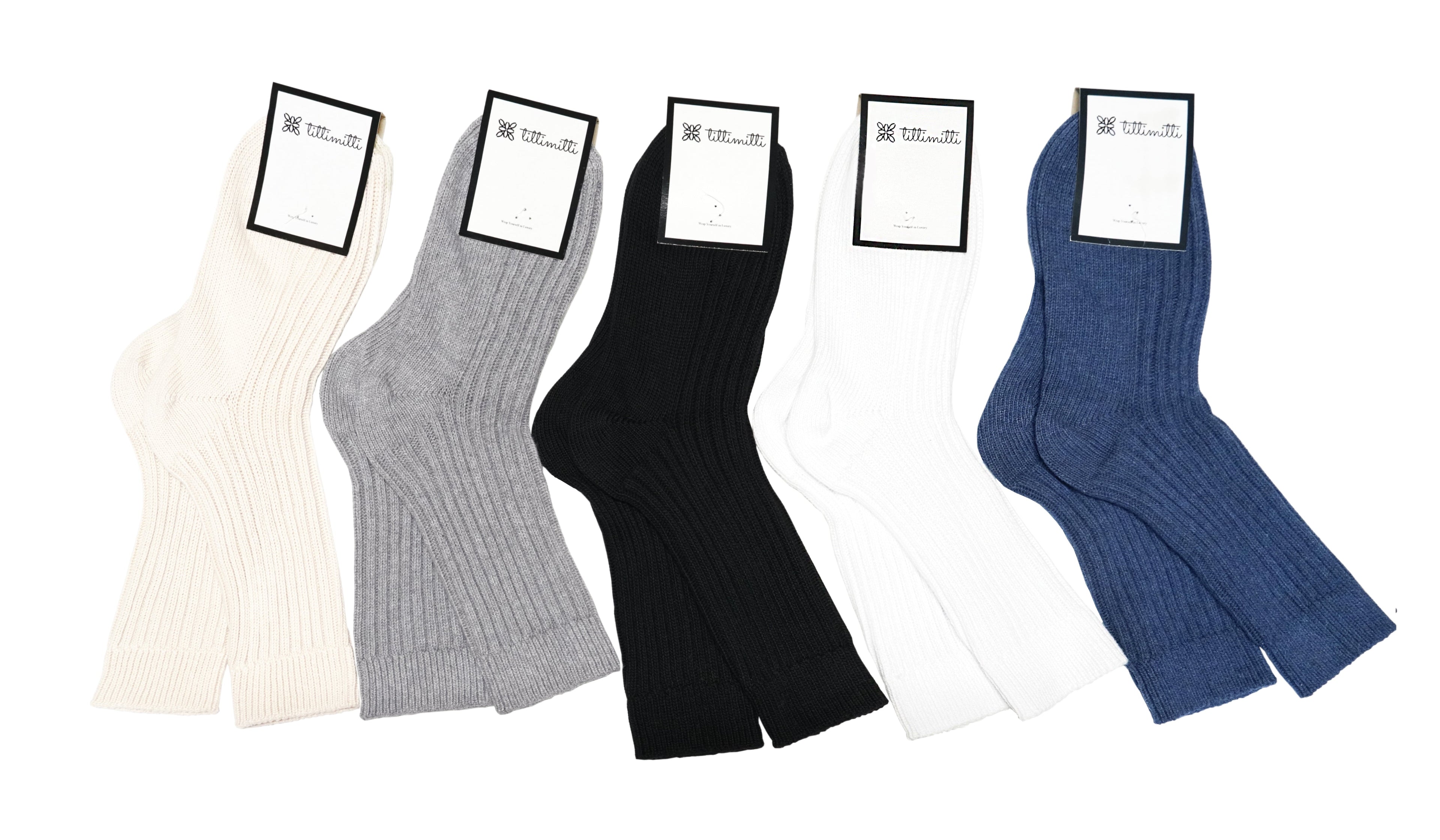 tittimitti tittimitti® Men’s 100% Organic Cotton Boot Socks 3-Pack – Thick Warm Winter Crew Socks (Made in Italy) — detail cl