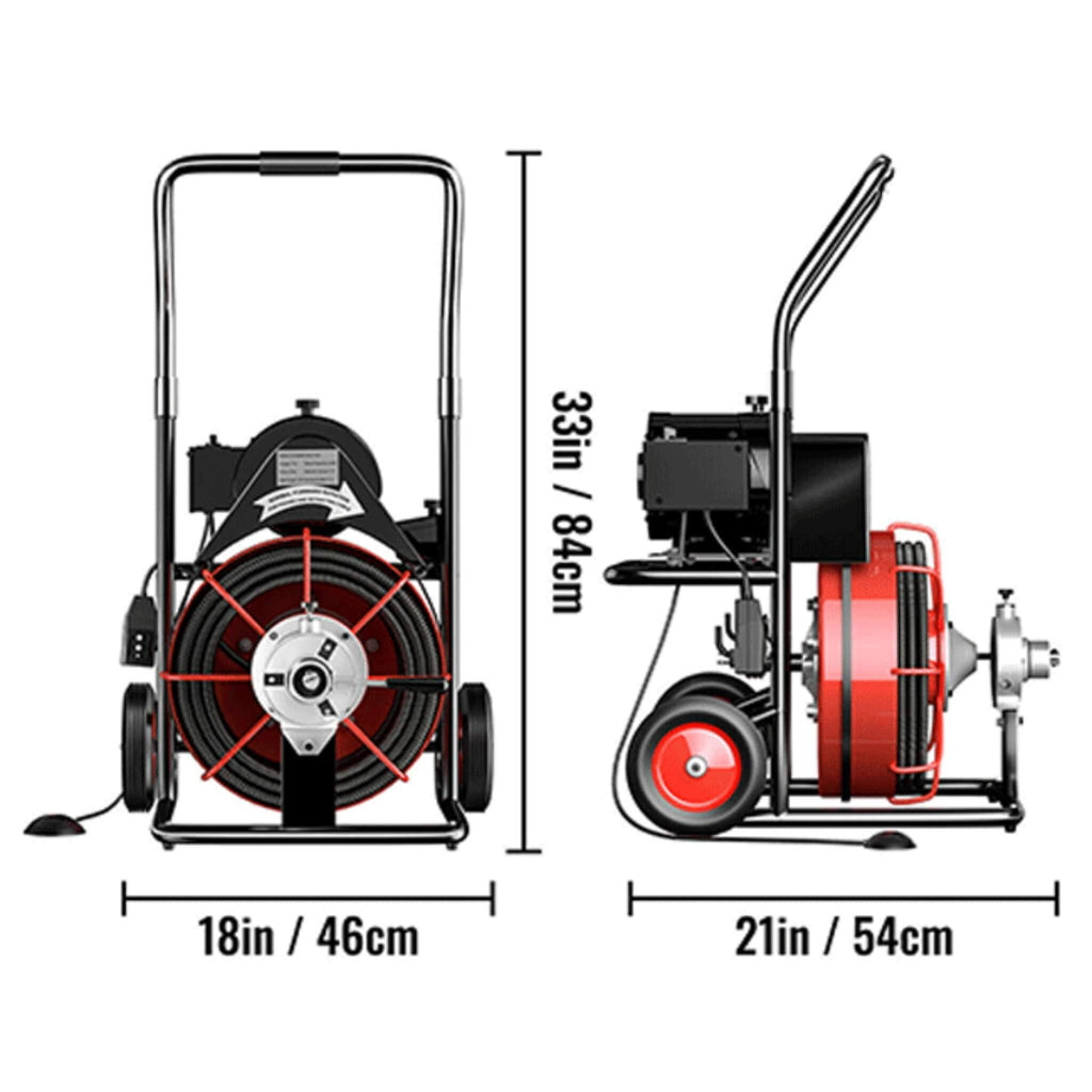 [100FTX3/8"] Electric Sewer Drain Cleaner Snake Clog Machine W/ Cutter (SAK53785) – SAKSBY WHOLESALE, view 15