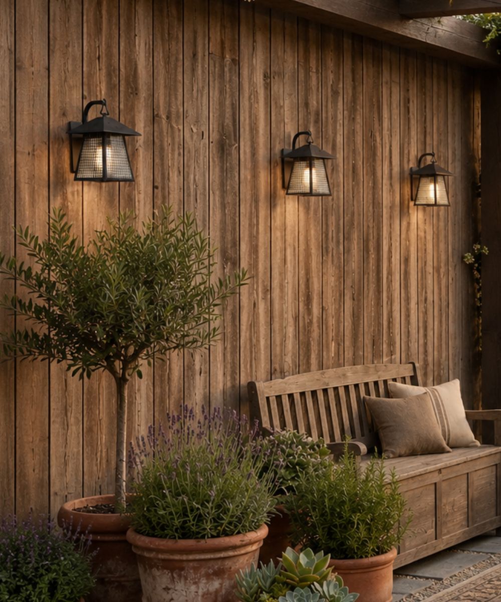 12" High, 1-Light Valiant Bronze Finish with Clear Seedy Glass Outdoor Wall Lantern – LampsUSA, view 3
