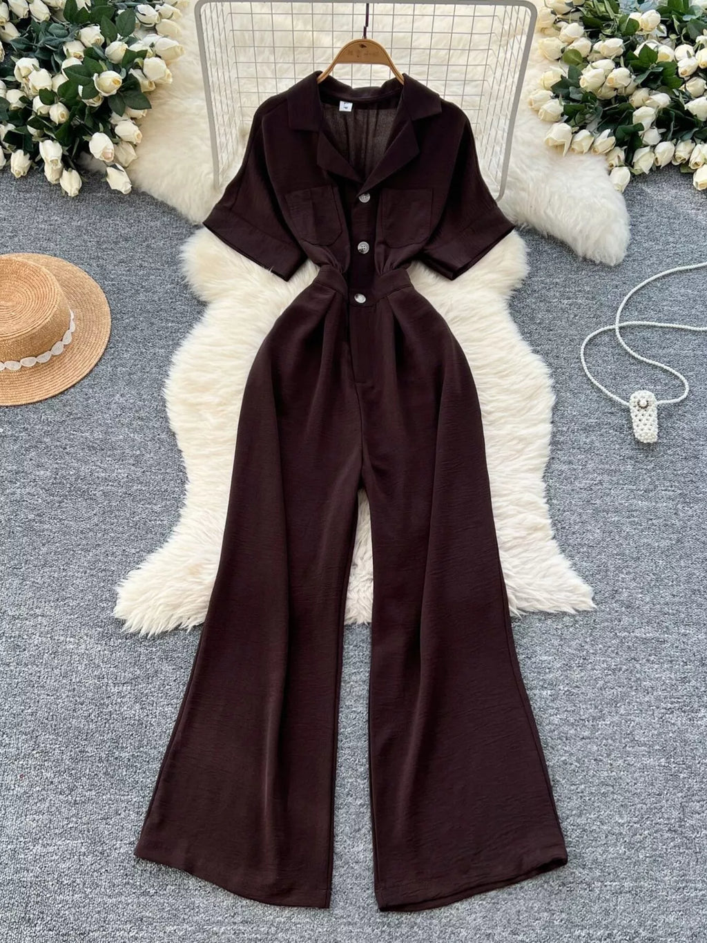 Tie Waist Wide Leg Jumpsuit