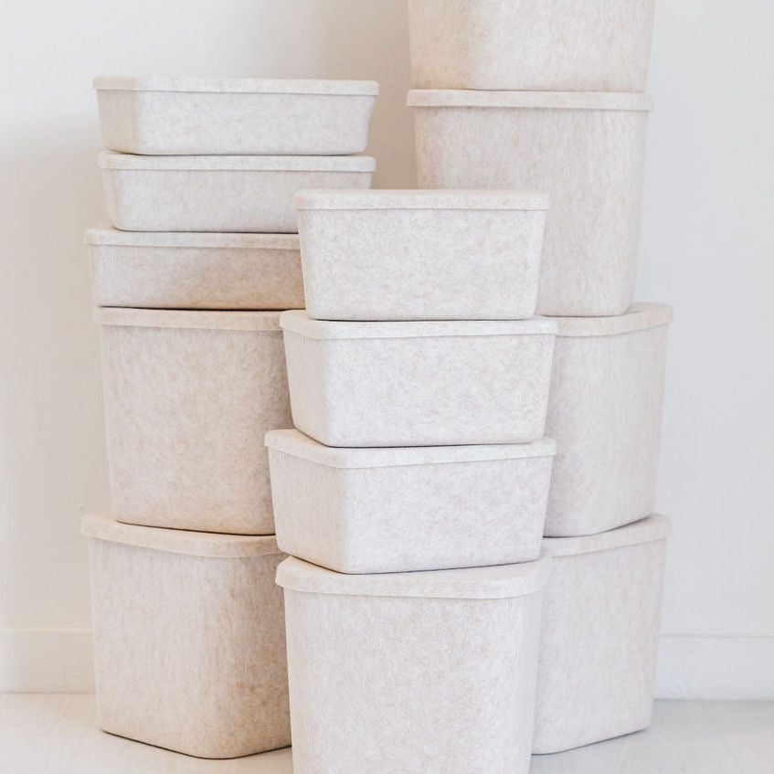 The Sculpted Bin - Wide with Lid | Set of 3 – SortJoy