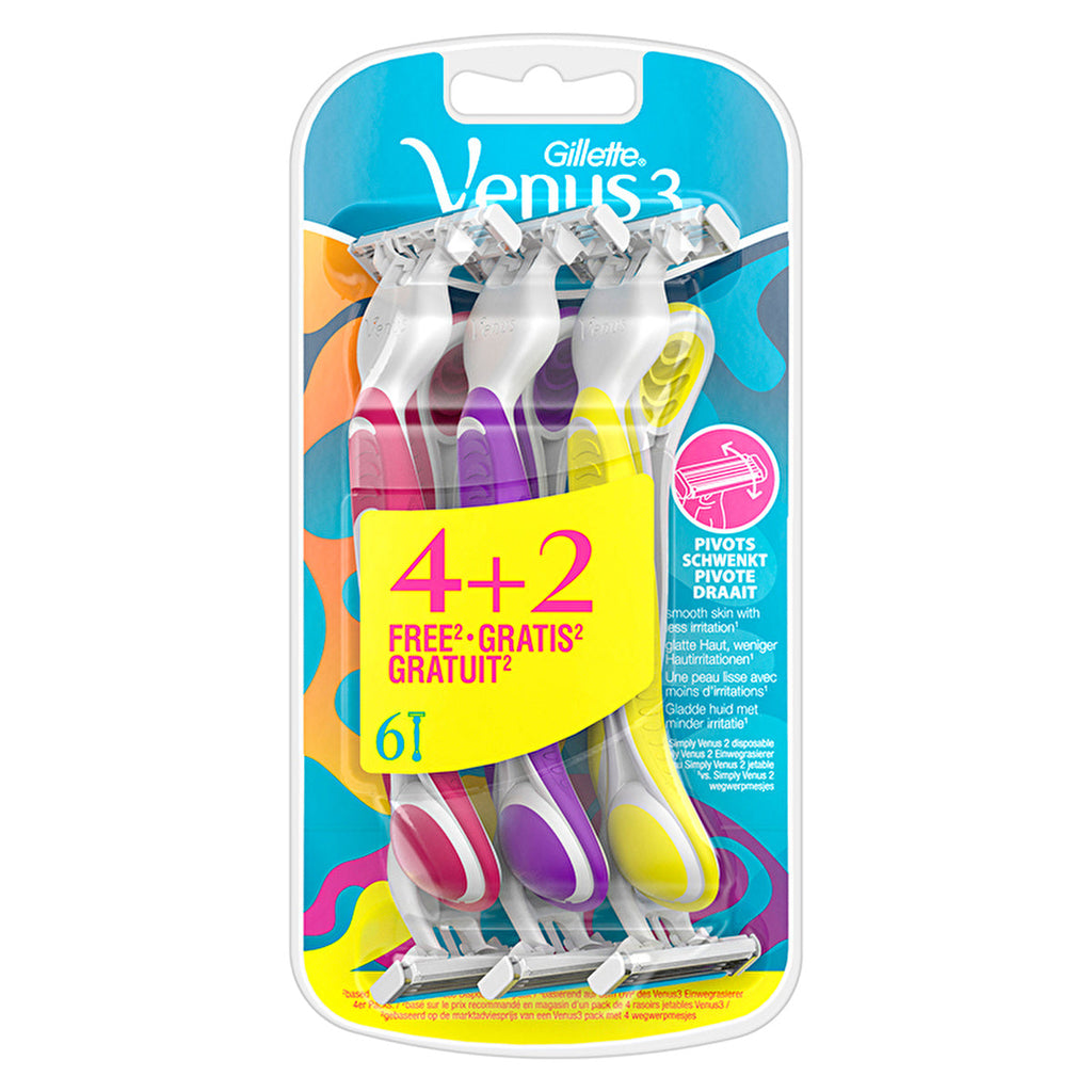 Gillette Venus Disposable Women's Razor - 6 Count | 3 Blades