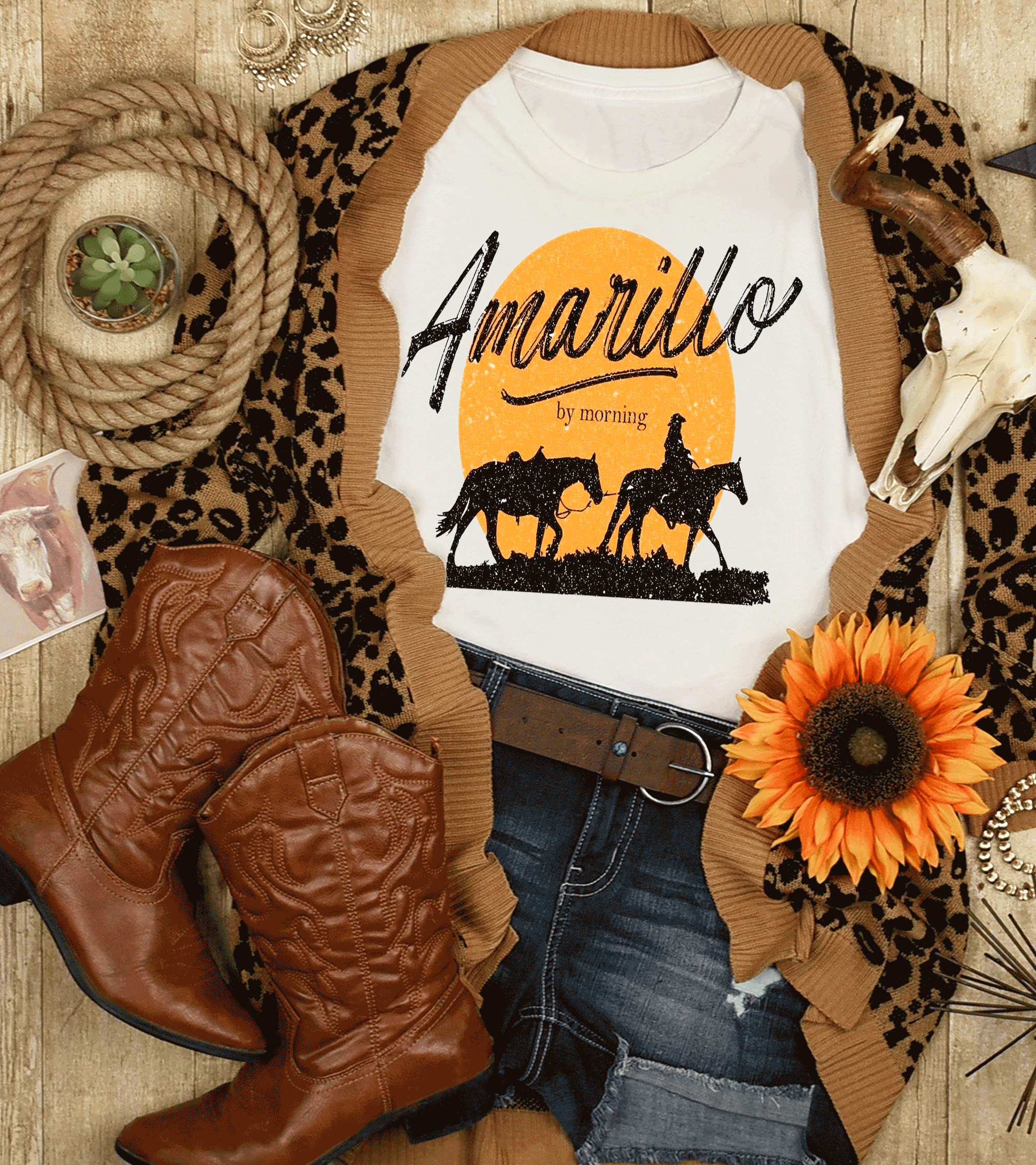 A Blessed Texas Mess Boutique Amarillo by Morning Comfort Colors Western Shirts Rodeo Shirts Cowboy Tees — main product shot