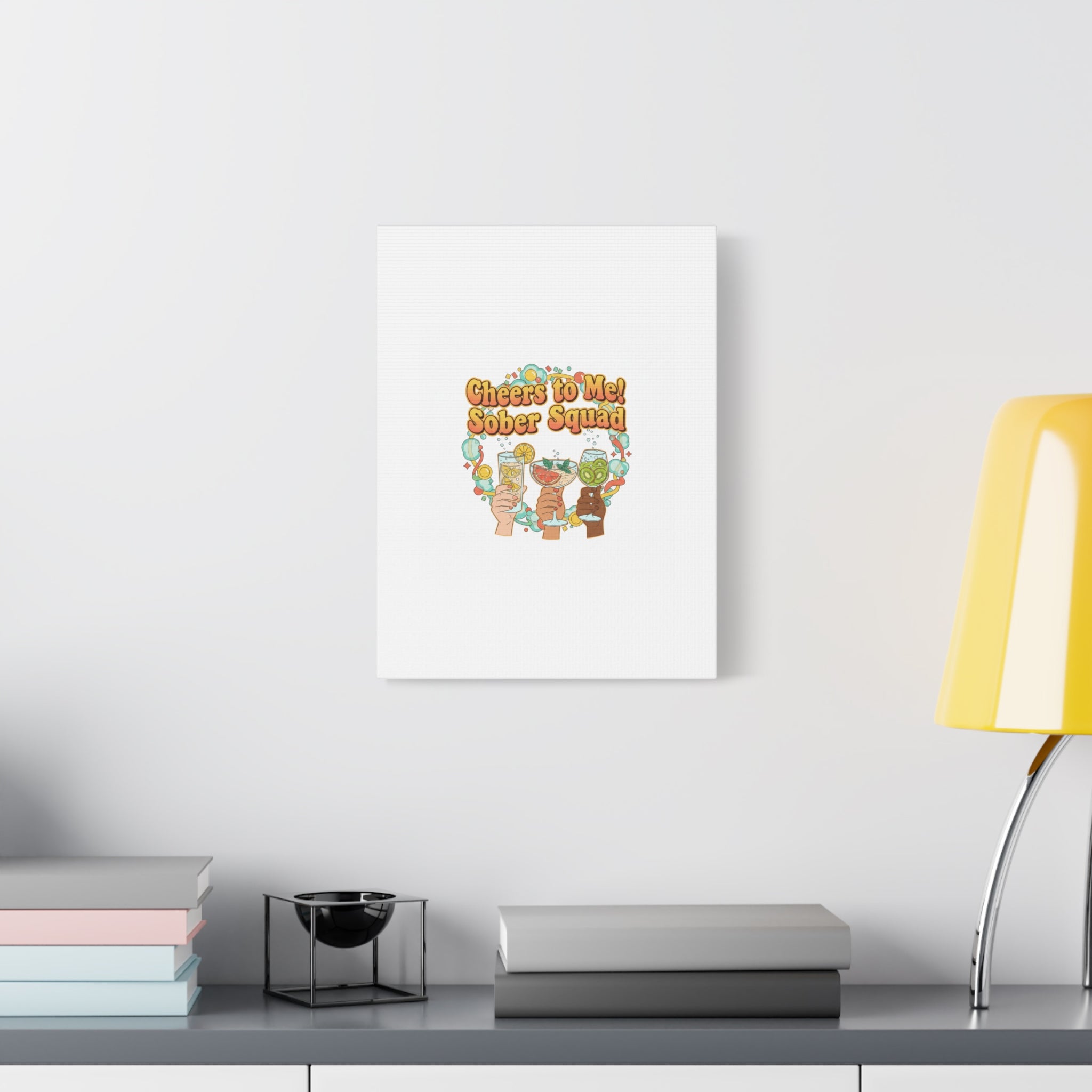 Cheers to Me Sober Squad Canvas | Dry January Mocktail Art