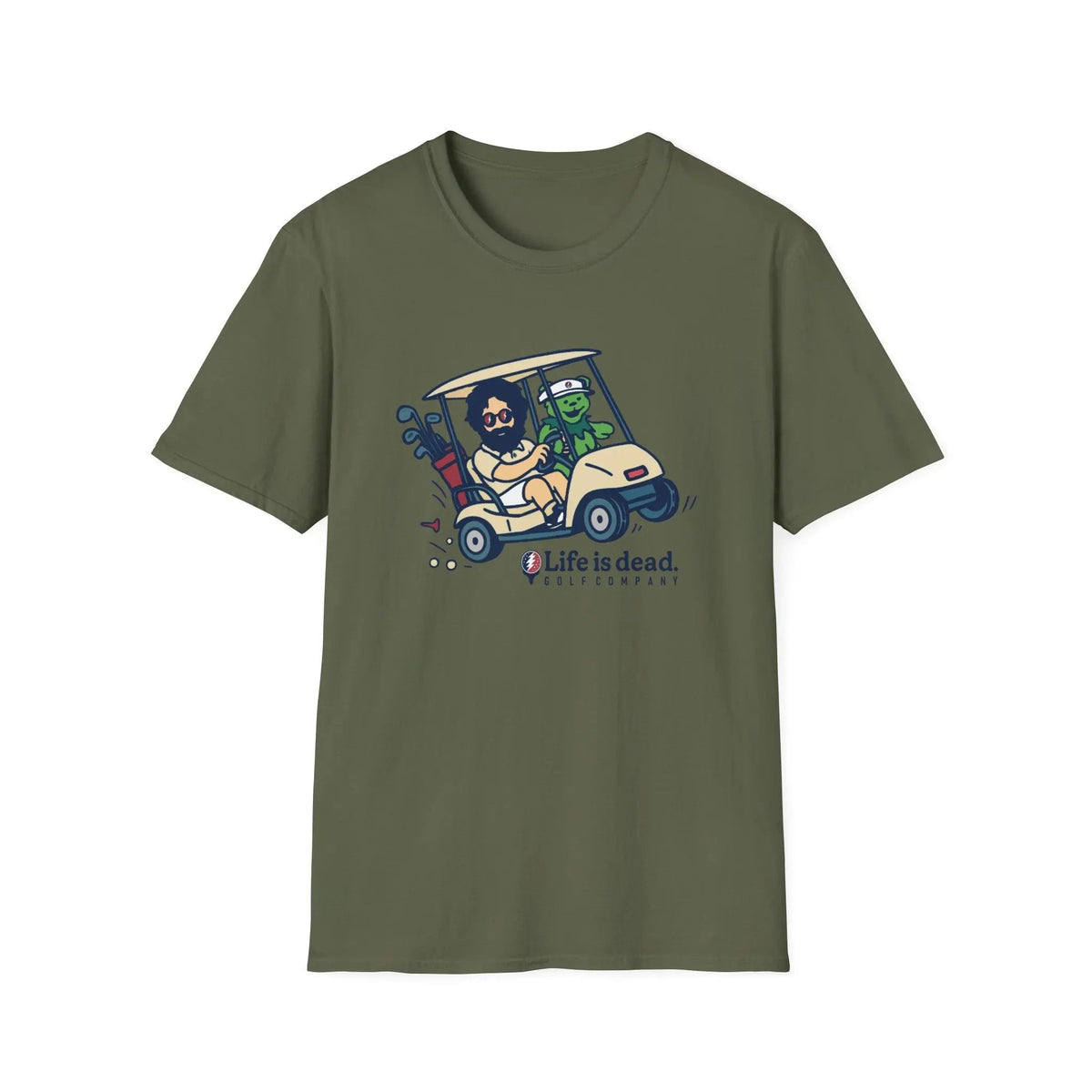 Joy Ridin' Jerry and The Bear - Life is Dead Golf Company T-Shirt