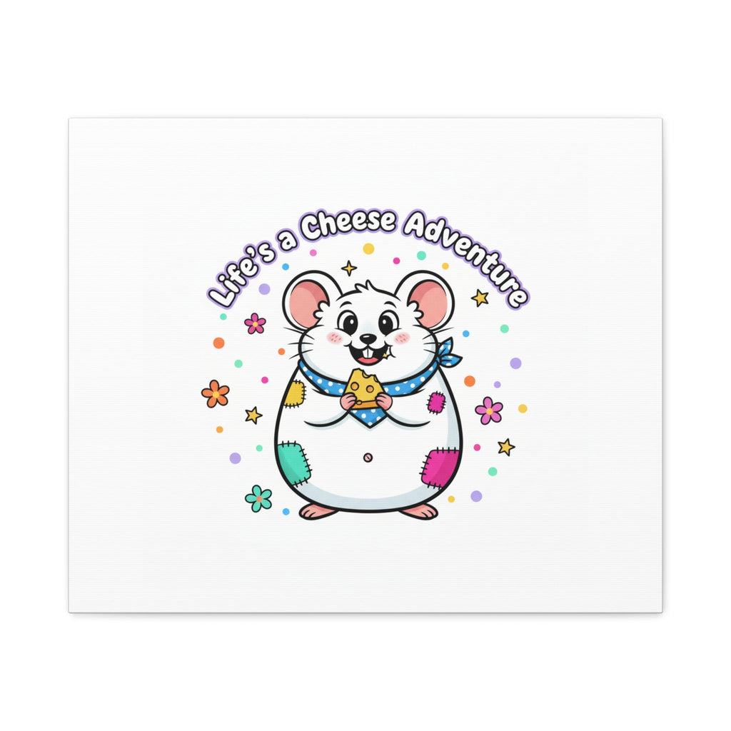 Life's a Cheese Adventure Canvas | Rodent-Core rat art print