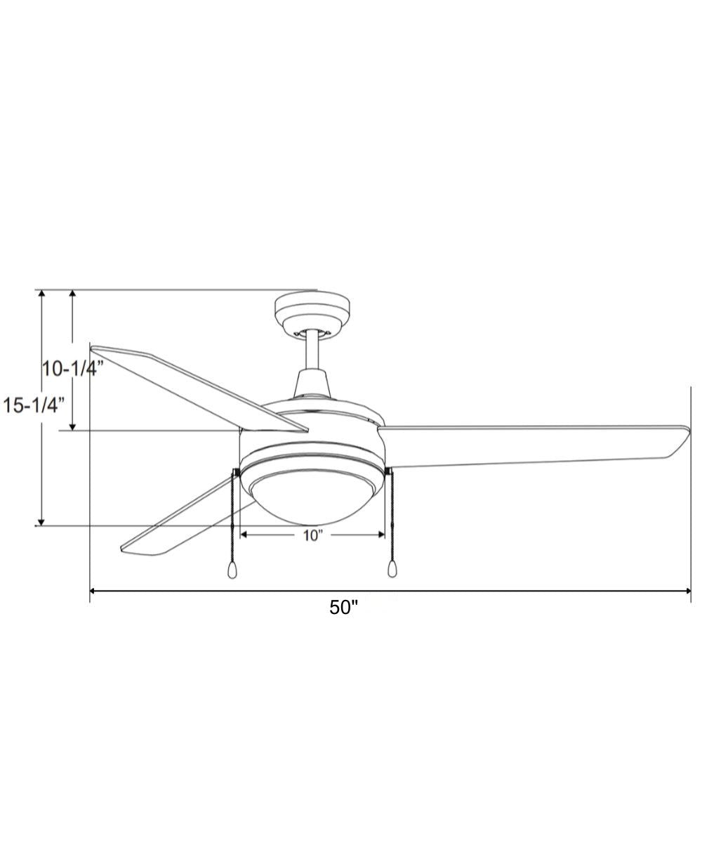 50" Contempo 3-Blade Ceiling Fan Oil Rubbed Bronze Finish with Integrated LED Light – LampsUSA, view 4