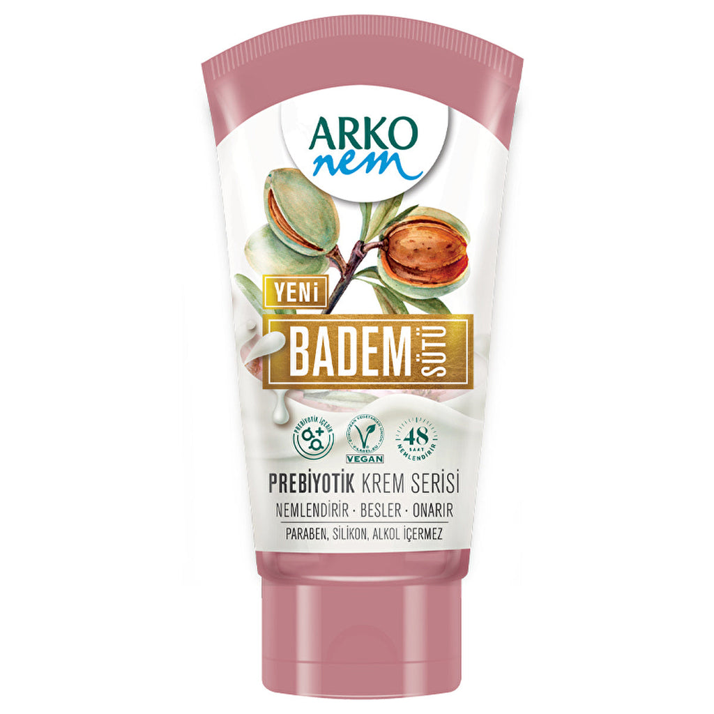 Arko Nem Prebiotic Almond Milk Cream 60ml - Hydrating Formula | Vegan
