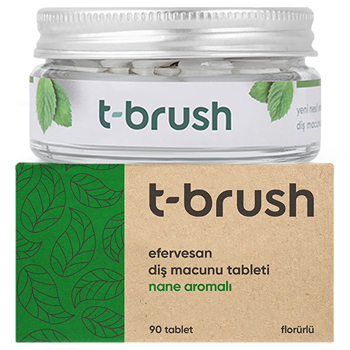 T-Brush Spearmint Toothpaste Tablets with Fluoride - Eco-Friendly