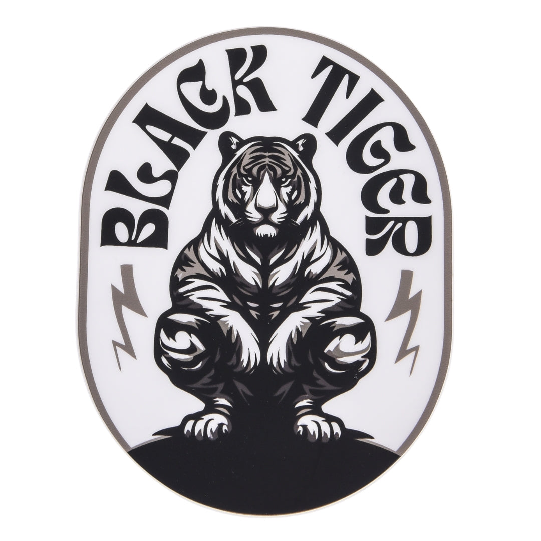 Black Tiger International Black Tiger Oval White Sticker — main product shot