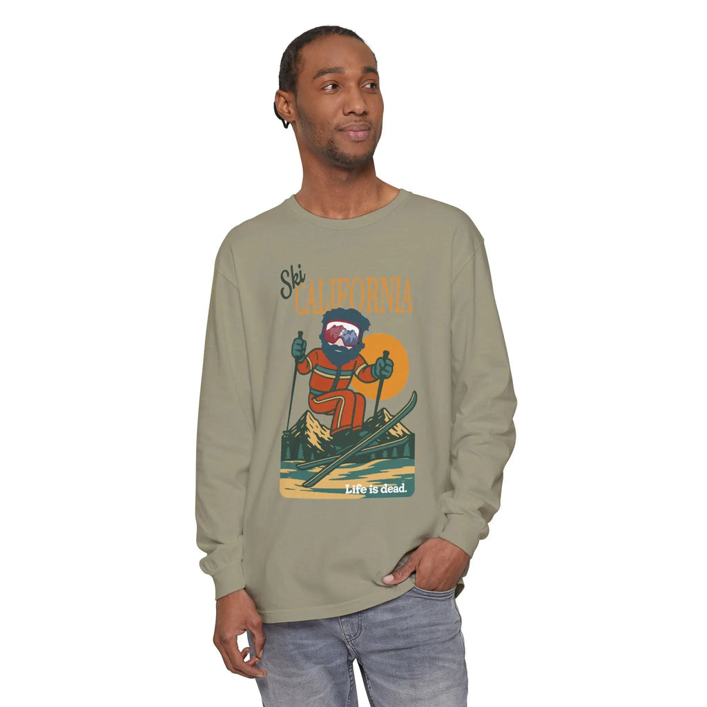 Ski California - Life is Dead Mountain Collection Garment-Dyed Long Sleeve T-Shirt
