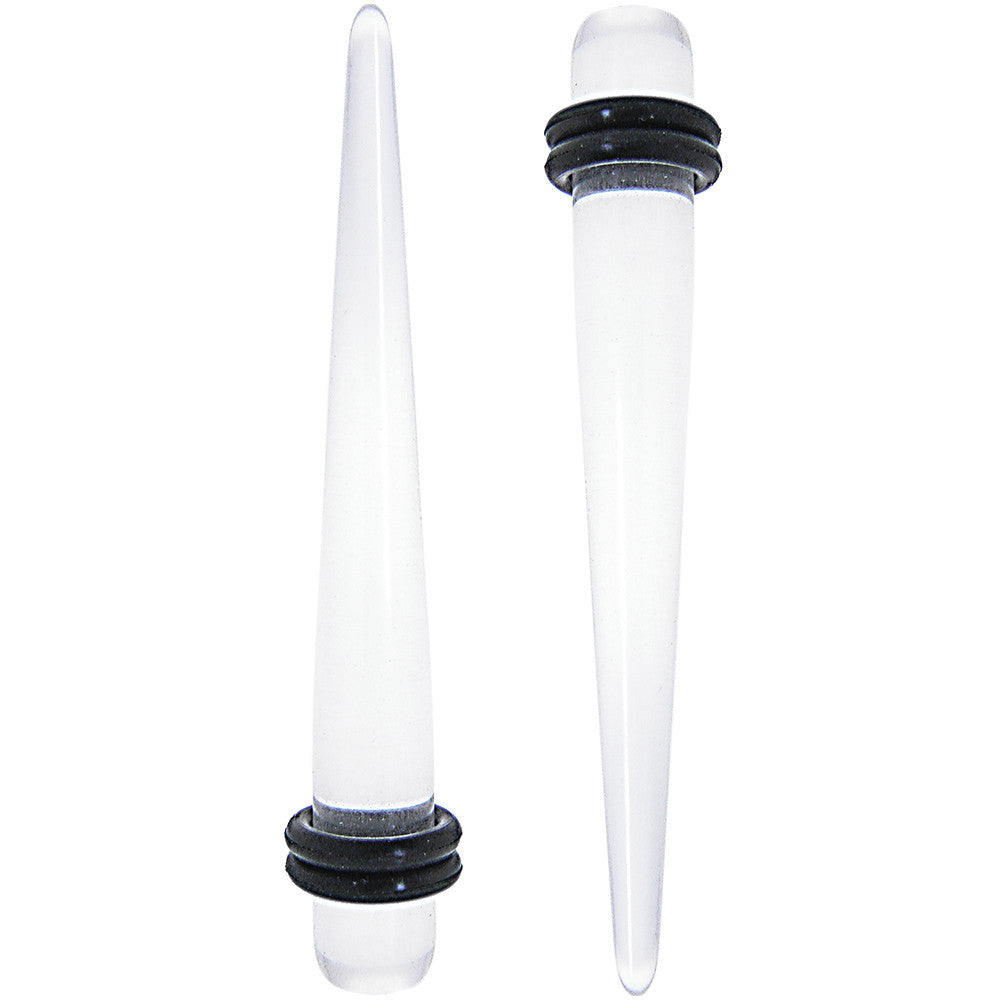 BodyCandy 2G Clear UV Acrylic Straight Taper Set — main product shot