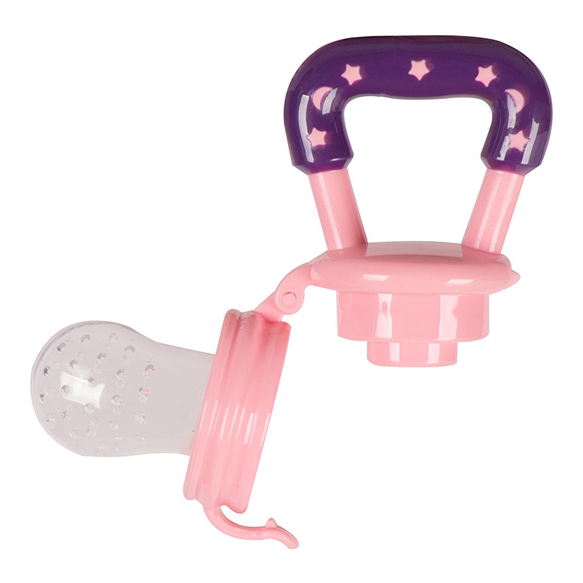 Sevi Bebe Silicone Baby Fruit Feeder & Teether: Safe Introduction to Fruit, Soothes Teething Pain - Pink, EN14372 Compliant