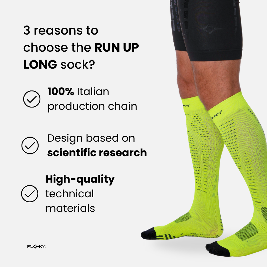 Floky US RUN UP Long Sock — lifestyle worn / used context