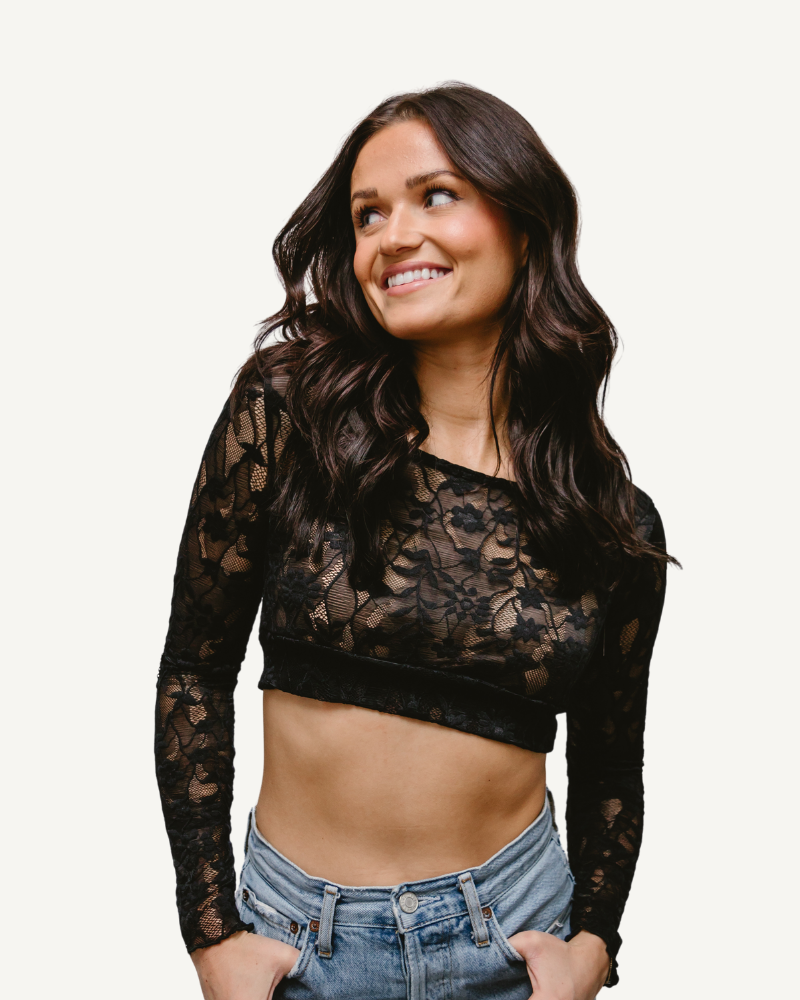 HALFTEE Layering Fashions Full Lace Long-Sleeved Halftee — detail shot 9