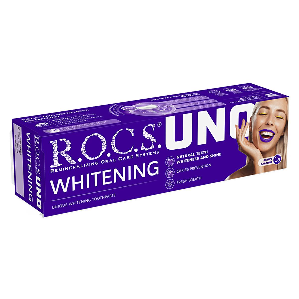 Rocs Uno Whitening Toothpaste with Calcium & Xylitol - 74g