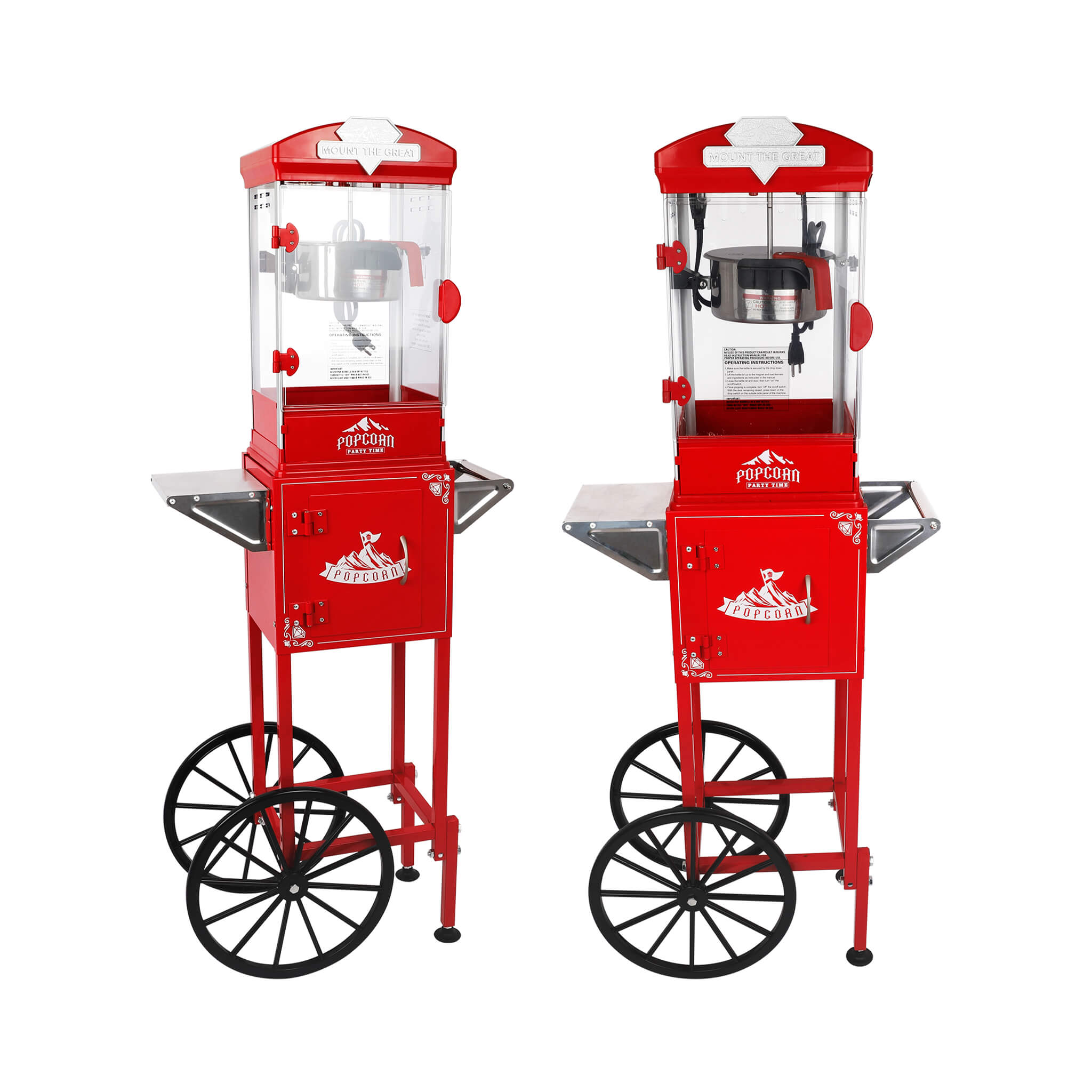 Premium 10OZ Portable Kettle Popcorn Maker Machine With Cart (SAK42196) – SAKSBY WHOLESALE, view 7