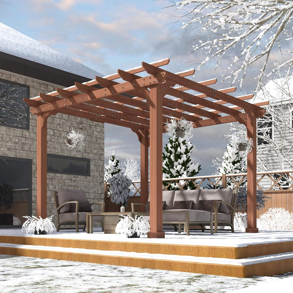 Alora Outdoor Cedar Wood Patio Pergola With Slatted Trellis Roof (SAK92150) – SAKSBY WHOLESALE, view 8