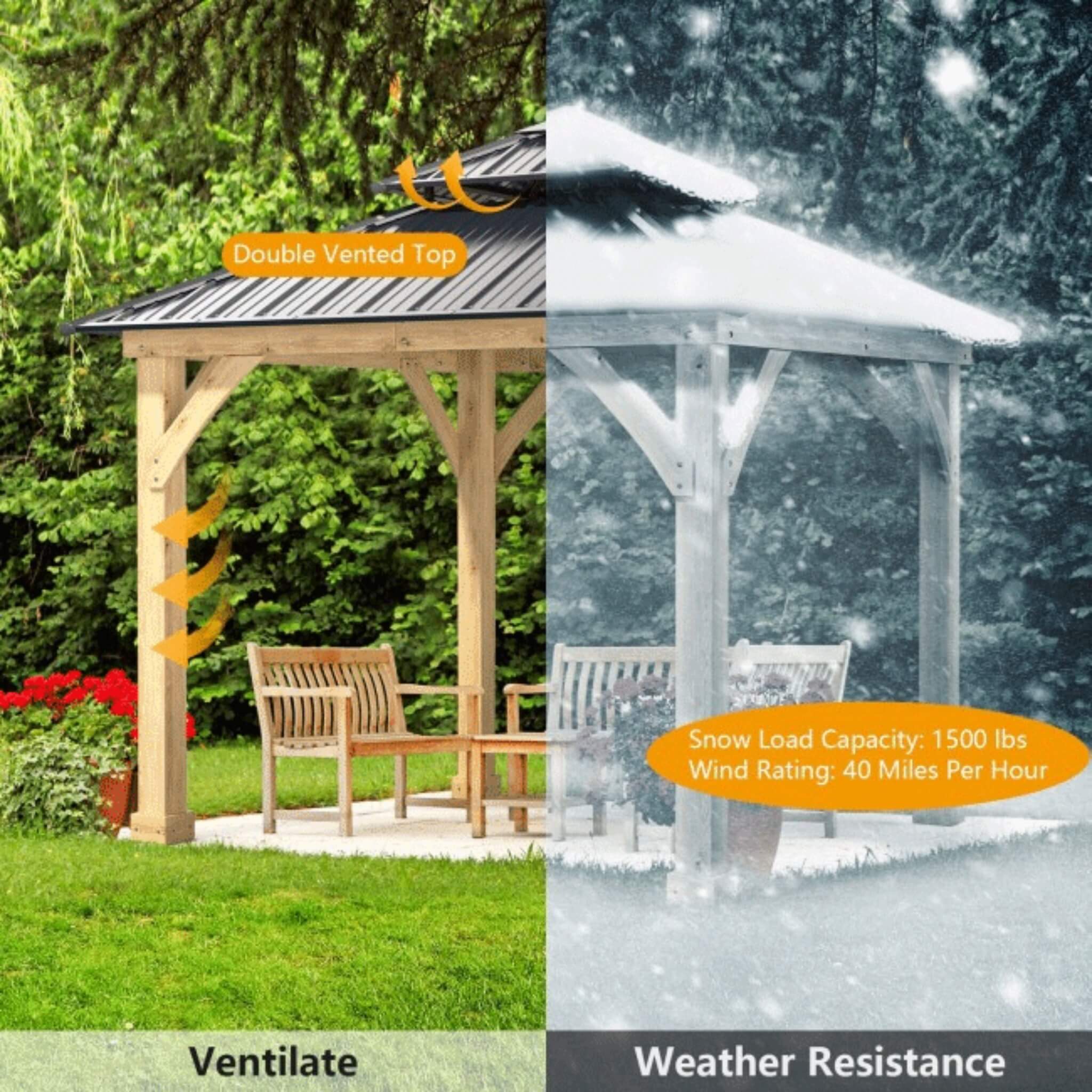 [10X10FT] Alora Premium Outdoor Patio Hardtop Gazebo With Double Steel Roof (SAK01291) – SAKSBY WHOLESALE, view 13